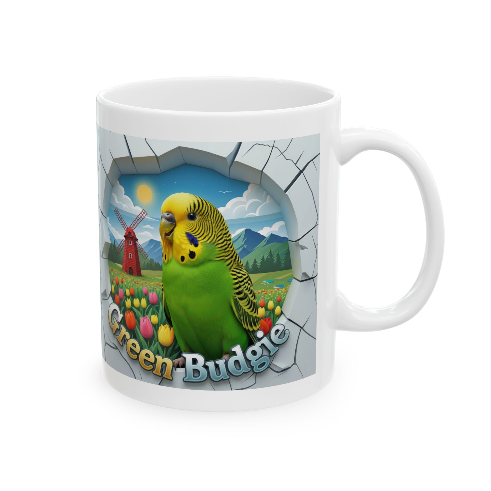 Blue Budgie Nature Scenic Mug