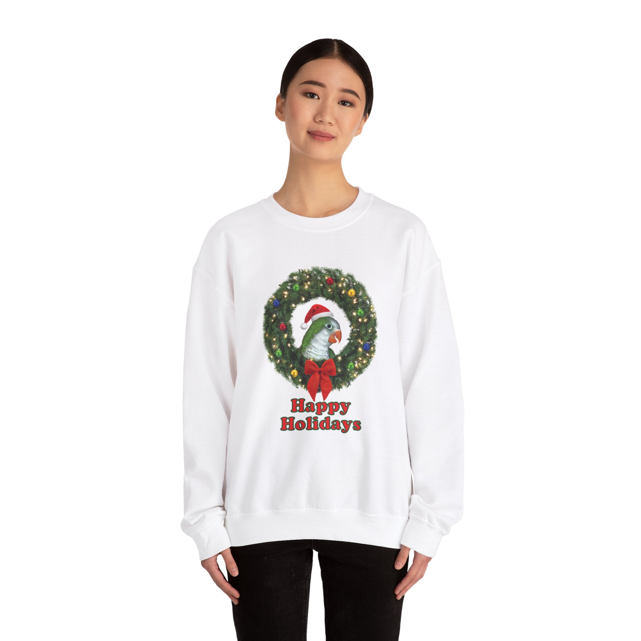 Happy Christmas Holidays Green Quaker Sweatshirt