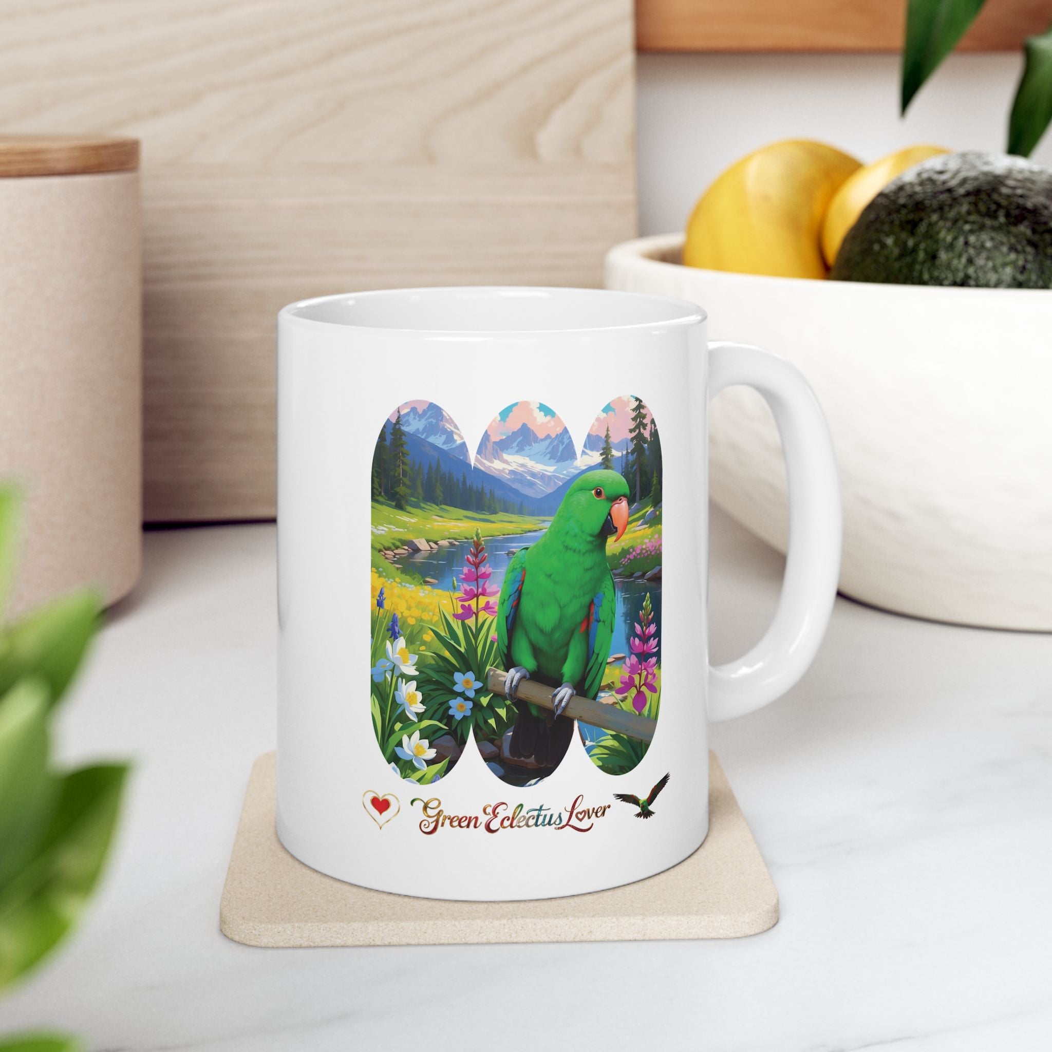 Green Eclectus Mug