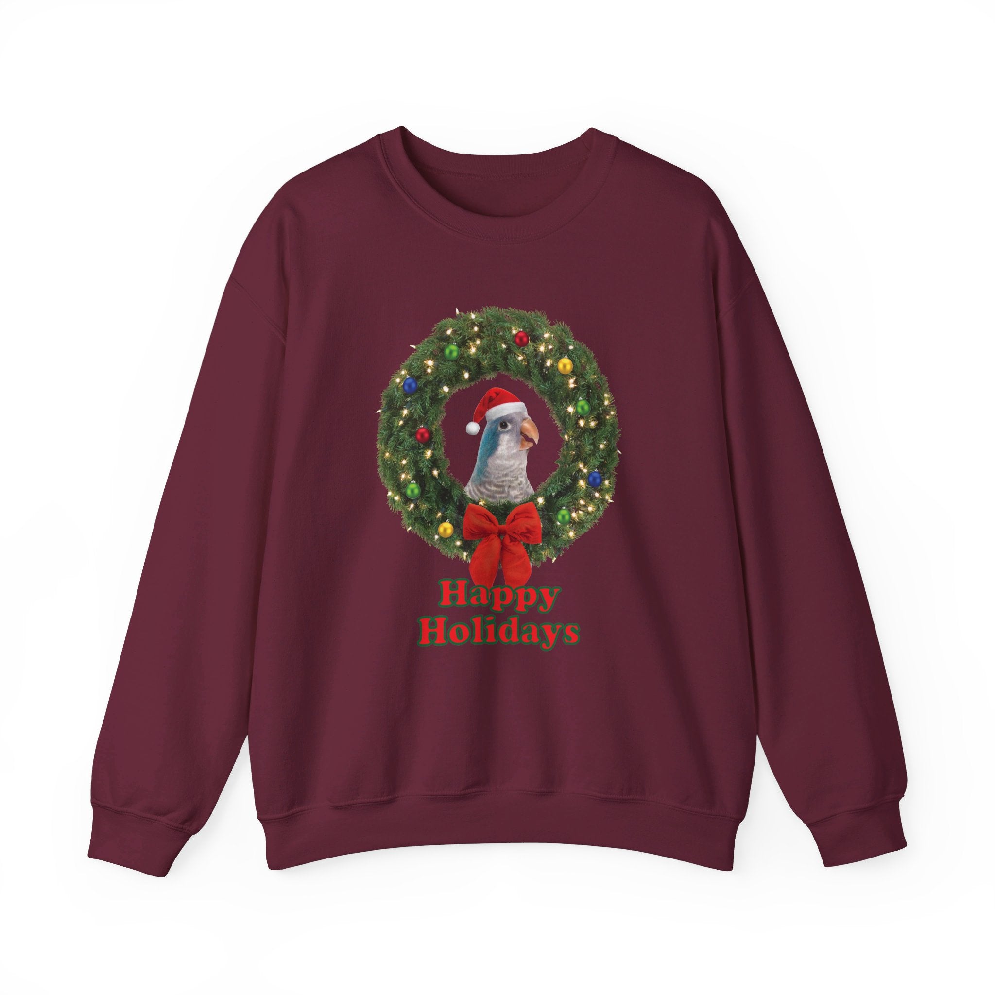 Happy Christmas Holidays Blue Quaker Sweatshirt