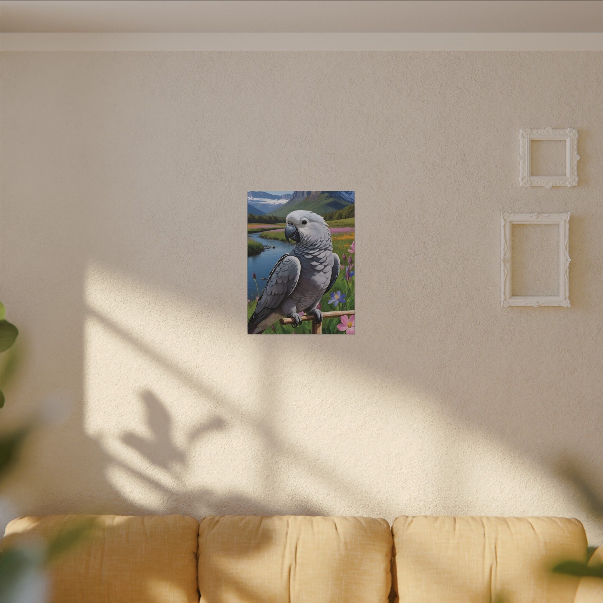 African Grey Congo Canvas Art Wall Hanging