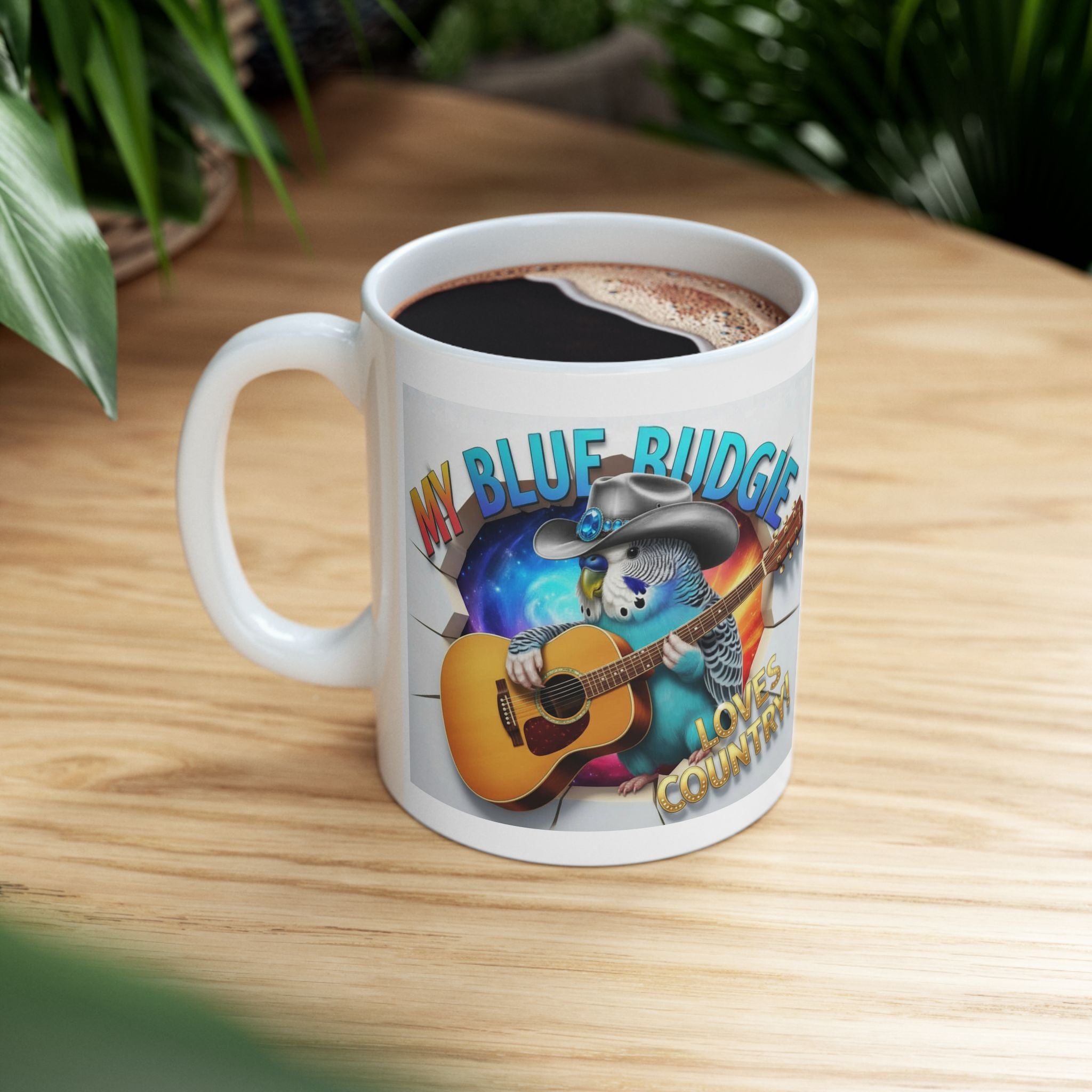 My Blue Budgie Loves Country Mug