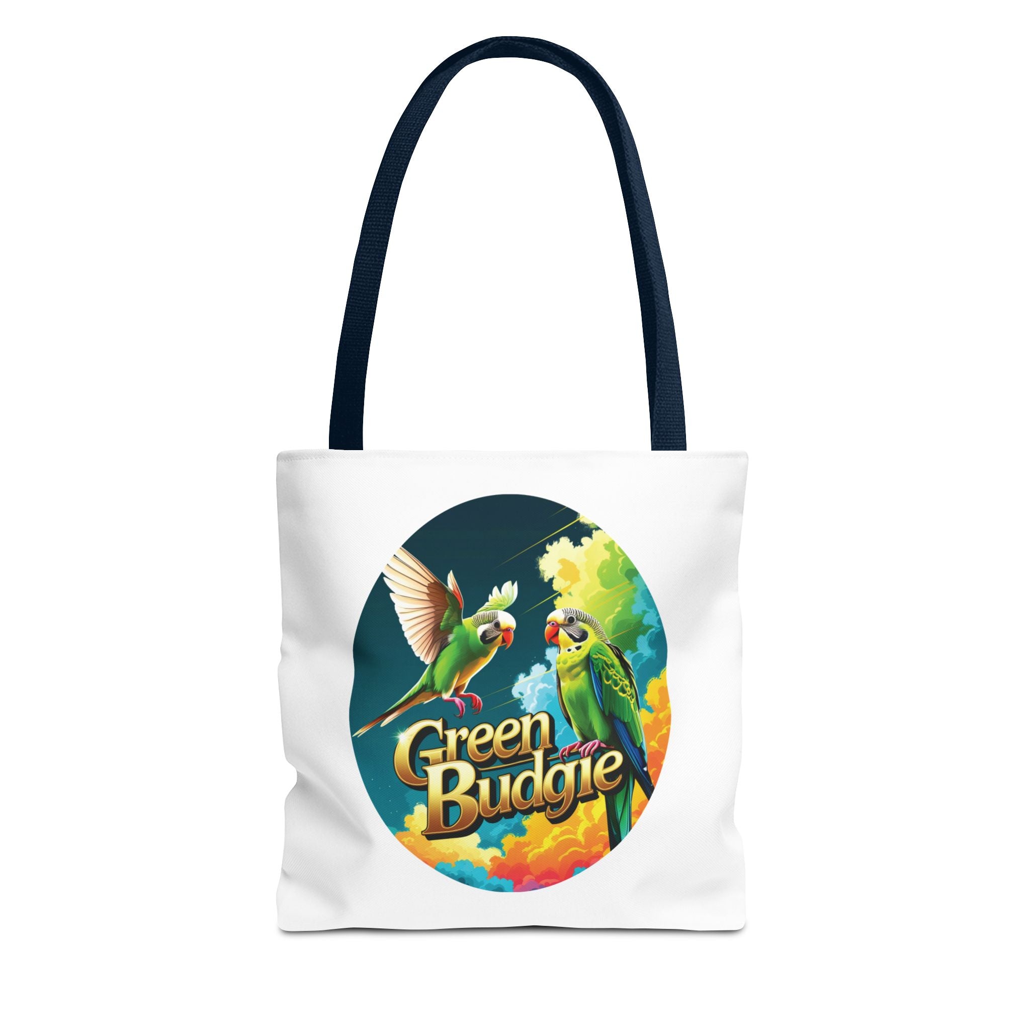 Flying Green Budgie Tote Bag