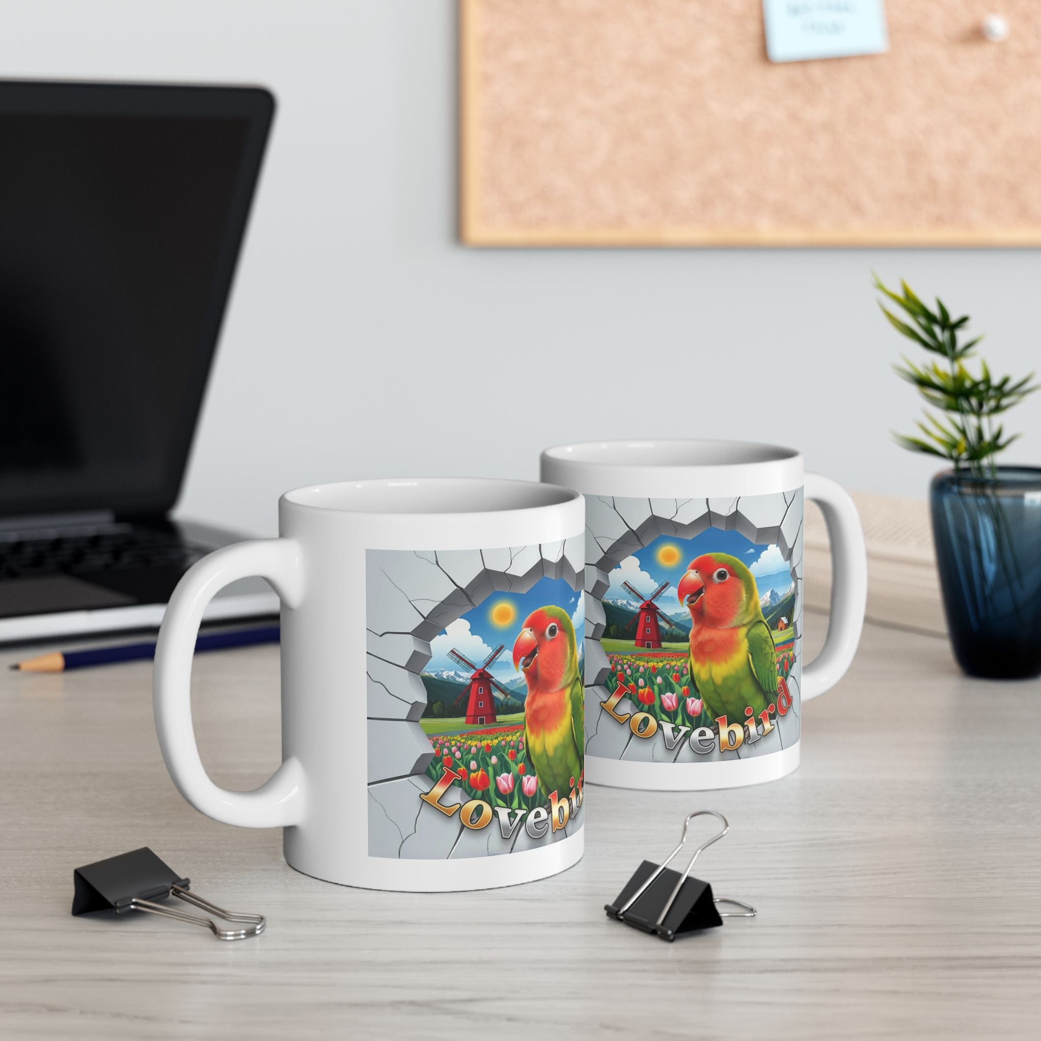 Lovebird Meadow Scenic Mug