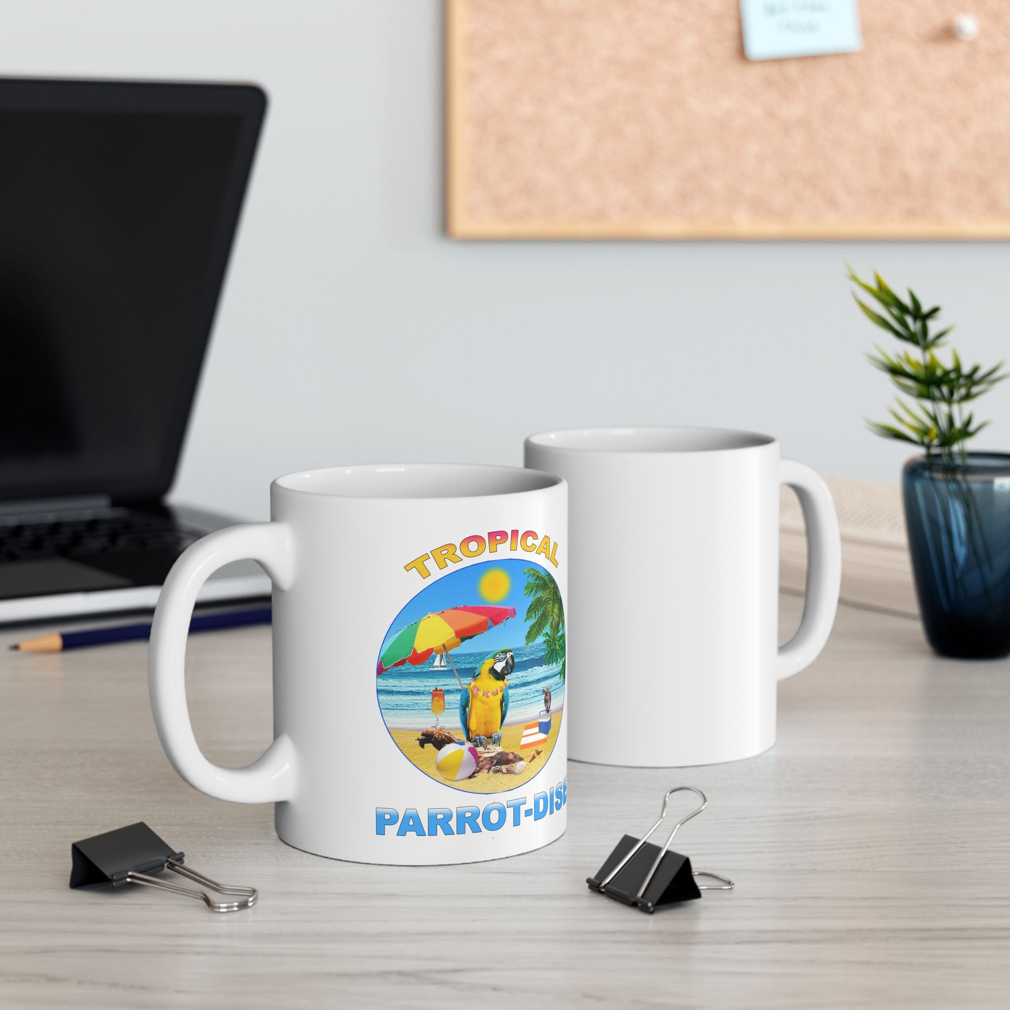 Tropical Parrot-Dise Blue And Gold Mug