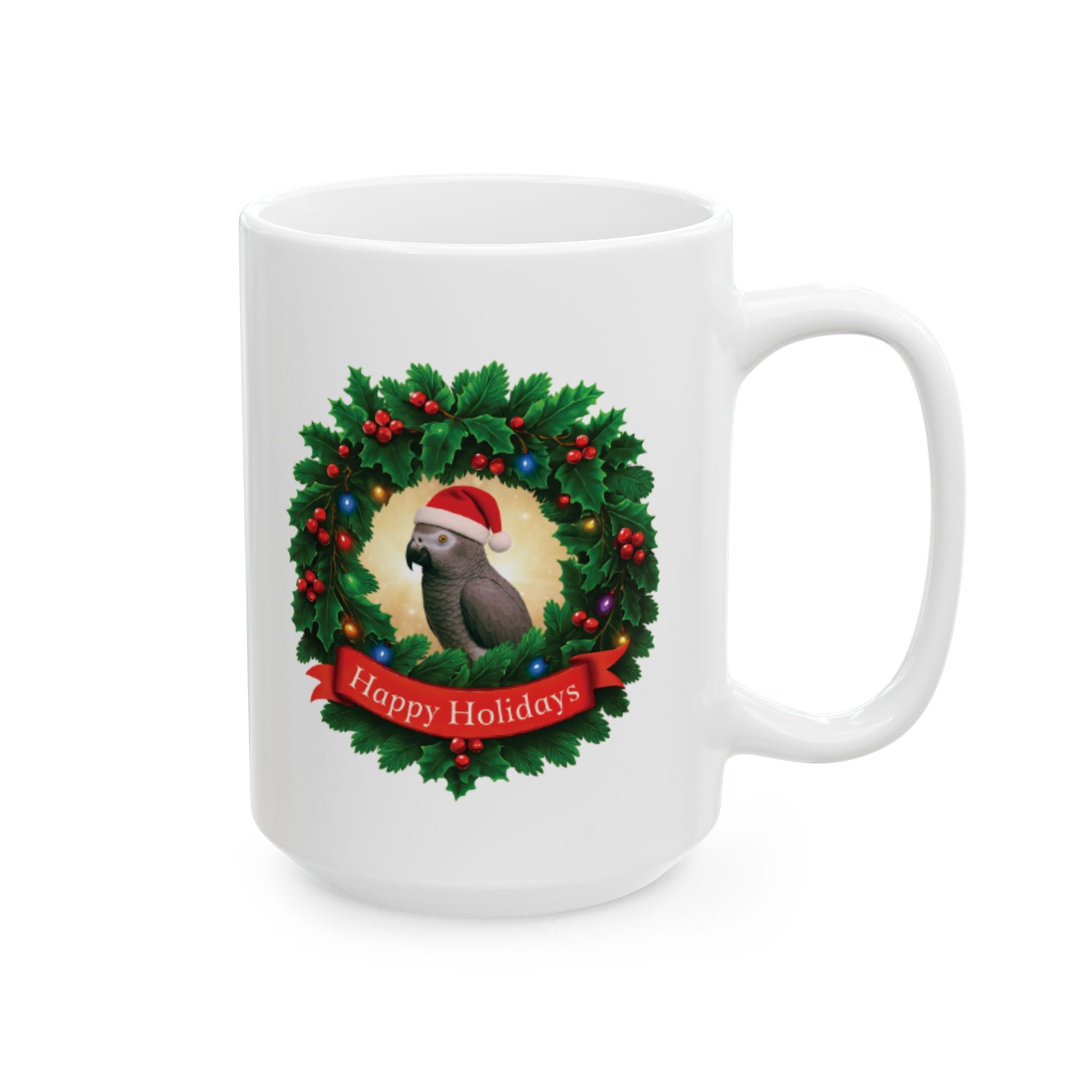 Happy Holidays African Grey Timneh Mug