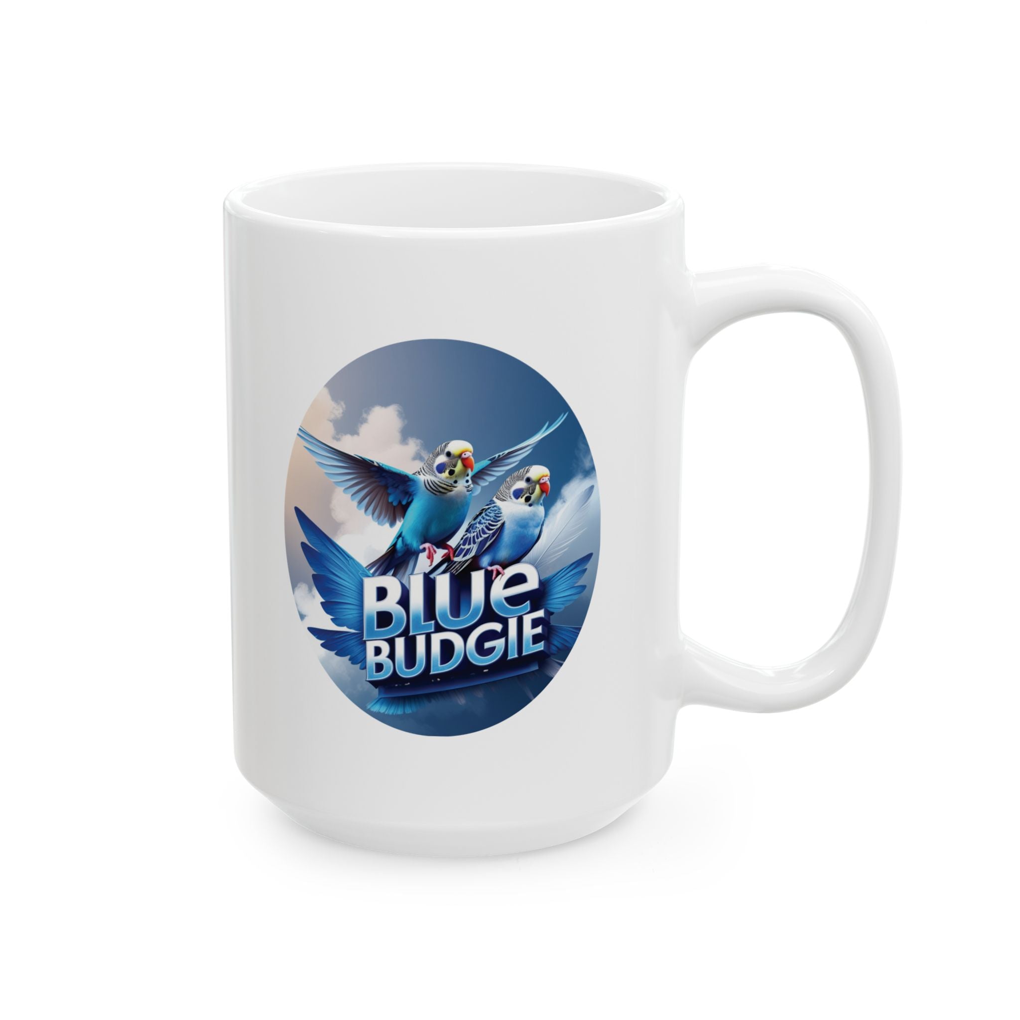 Flying Blue Budgie Sky Mug