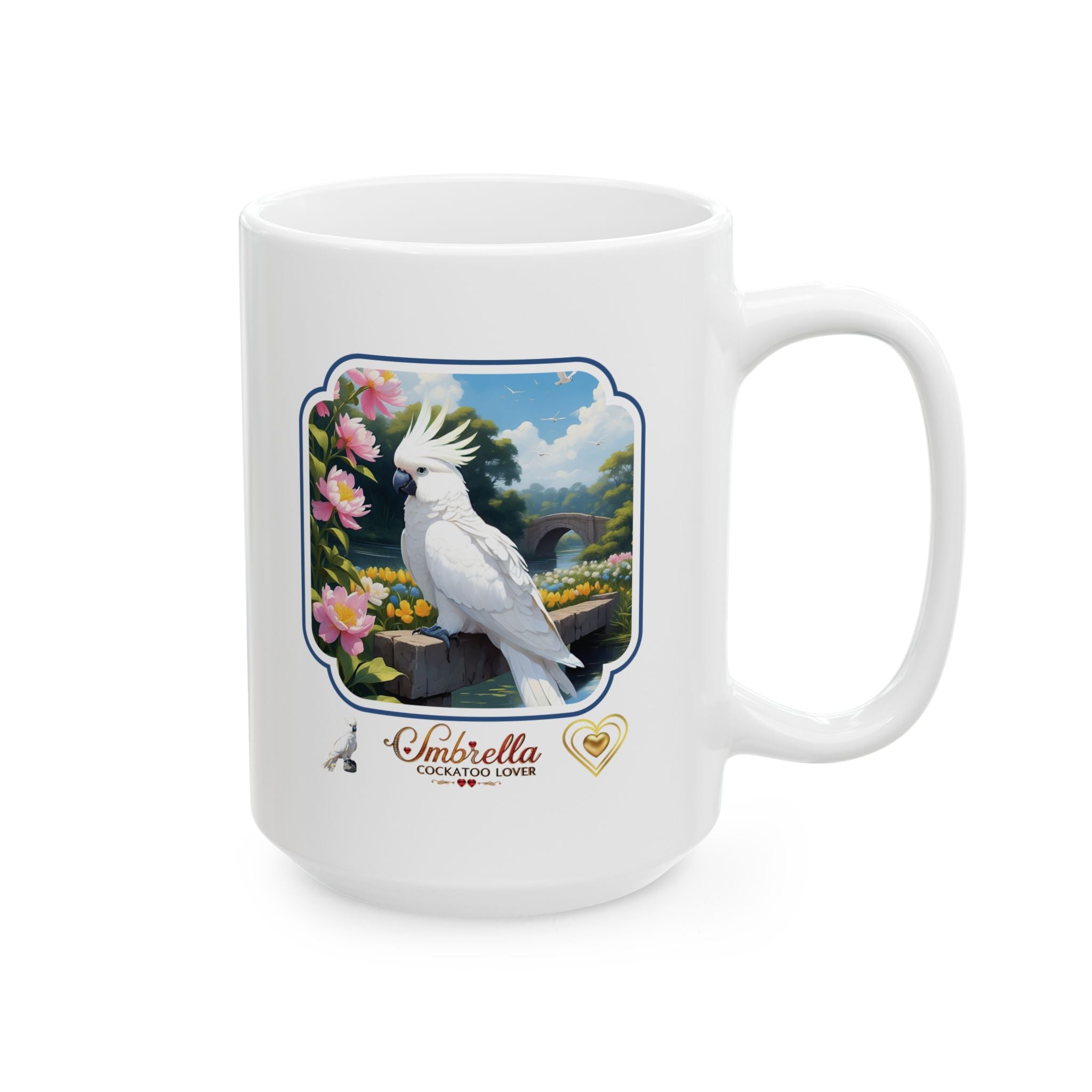 Umbrella Cockatoo Lover Floral Mug
