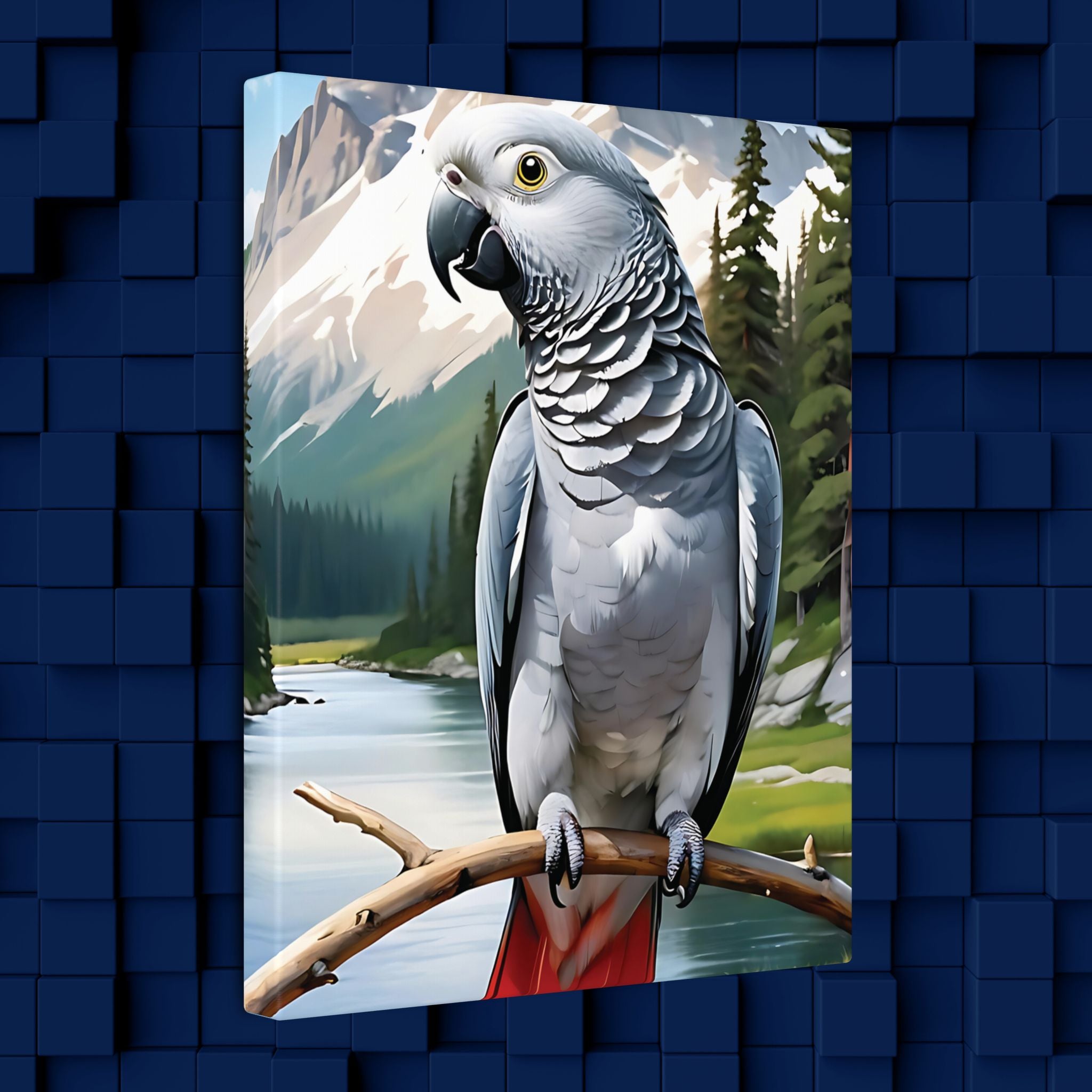 African Grey Congo Canvas Wall Hangings