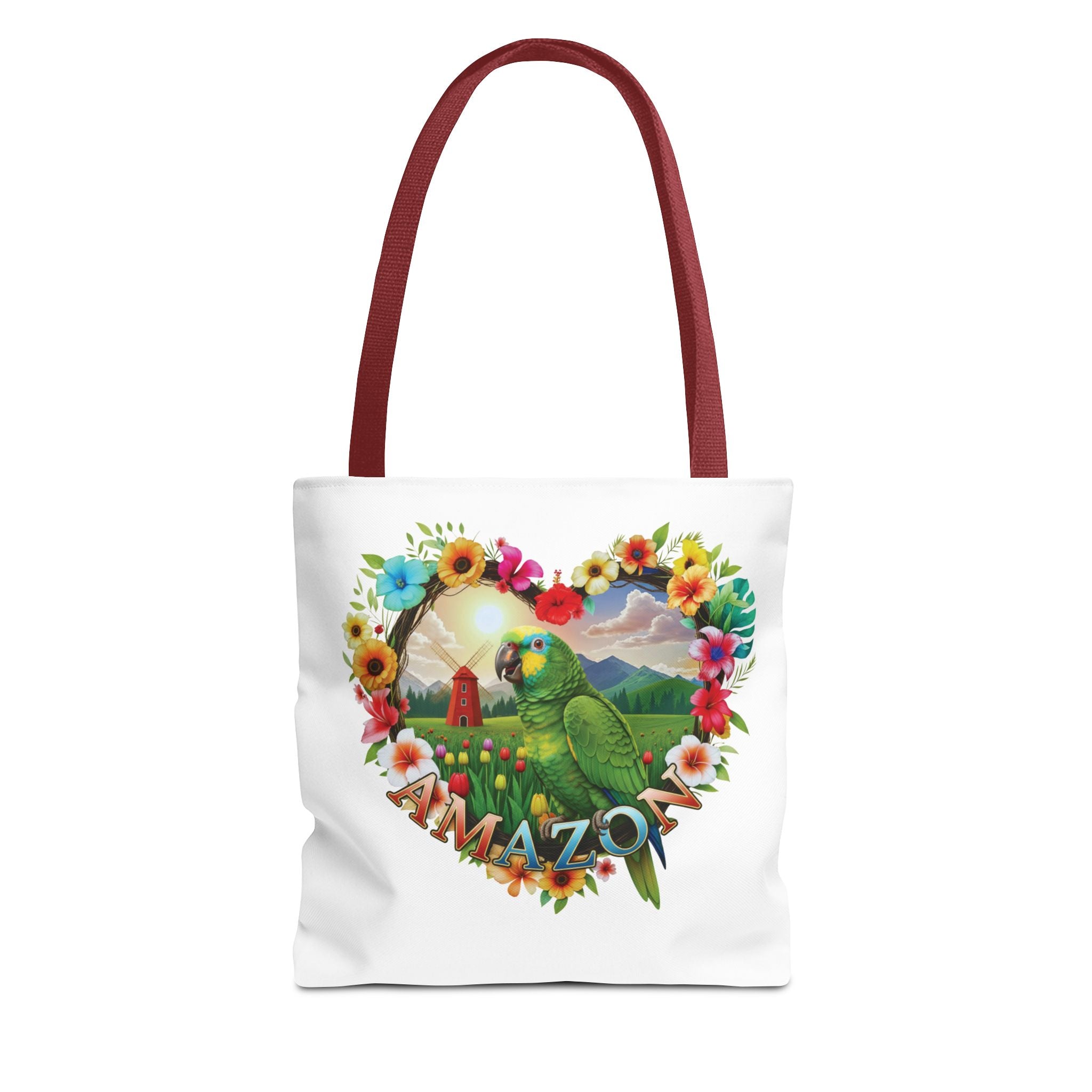 Floral Amazon Parrot Tote Bag