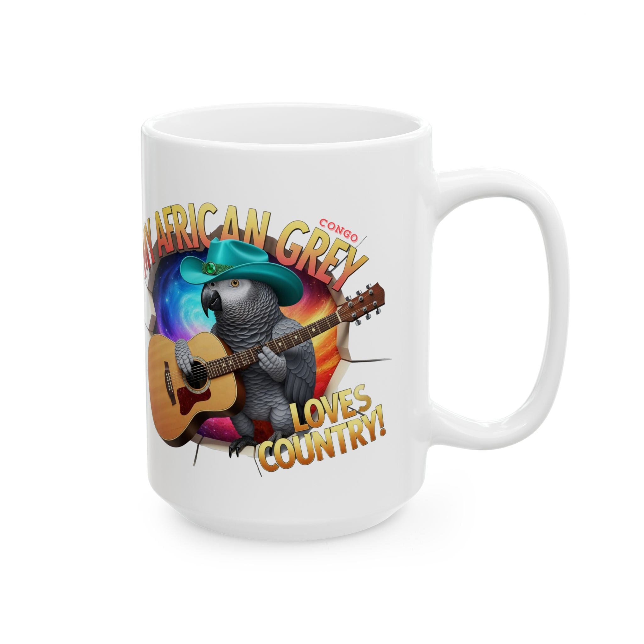 African Grey Loves Country Mug
