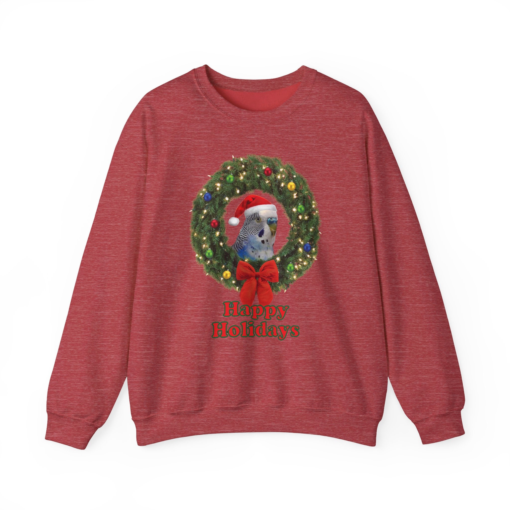 Happy Christmas Holidays Blue Budgie Sweatshirt