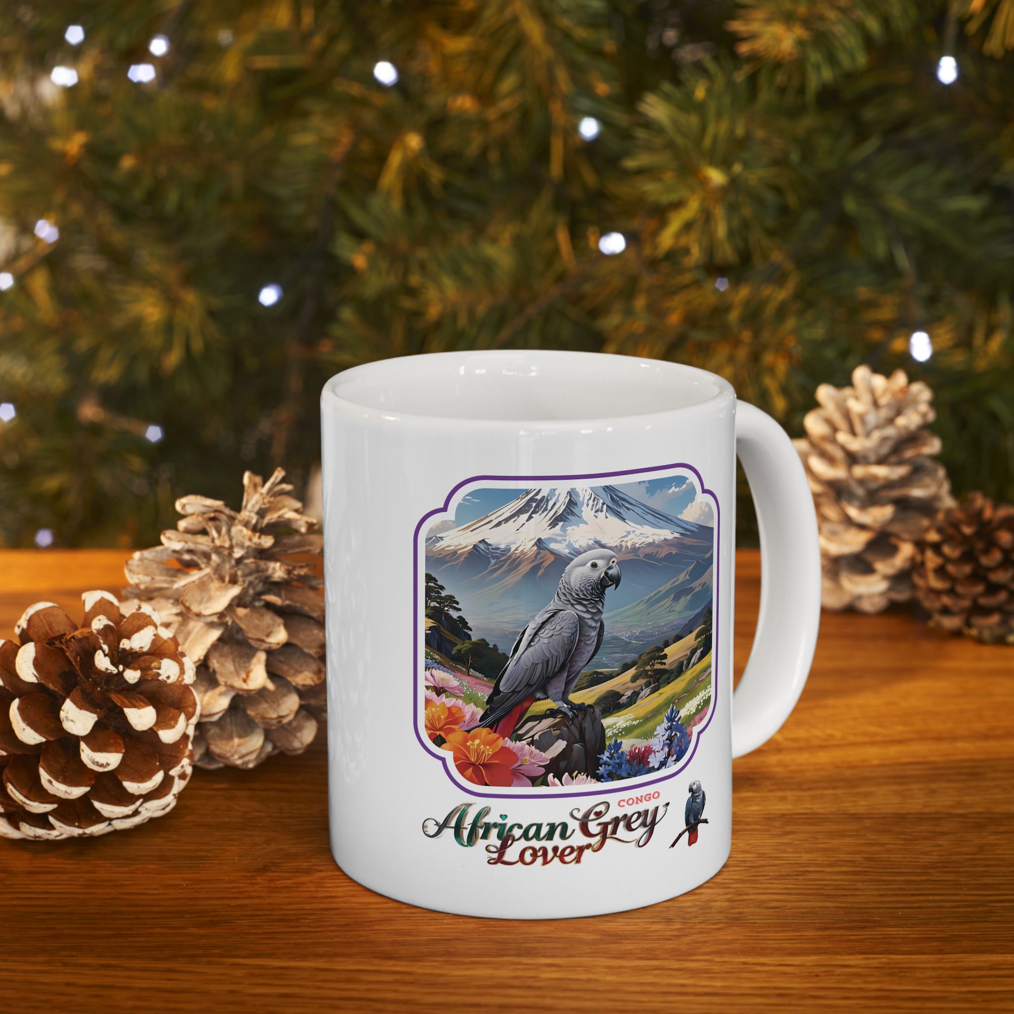 African Grey Congo Ceramic Coffee Mug