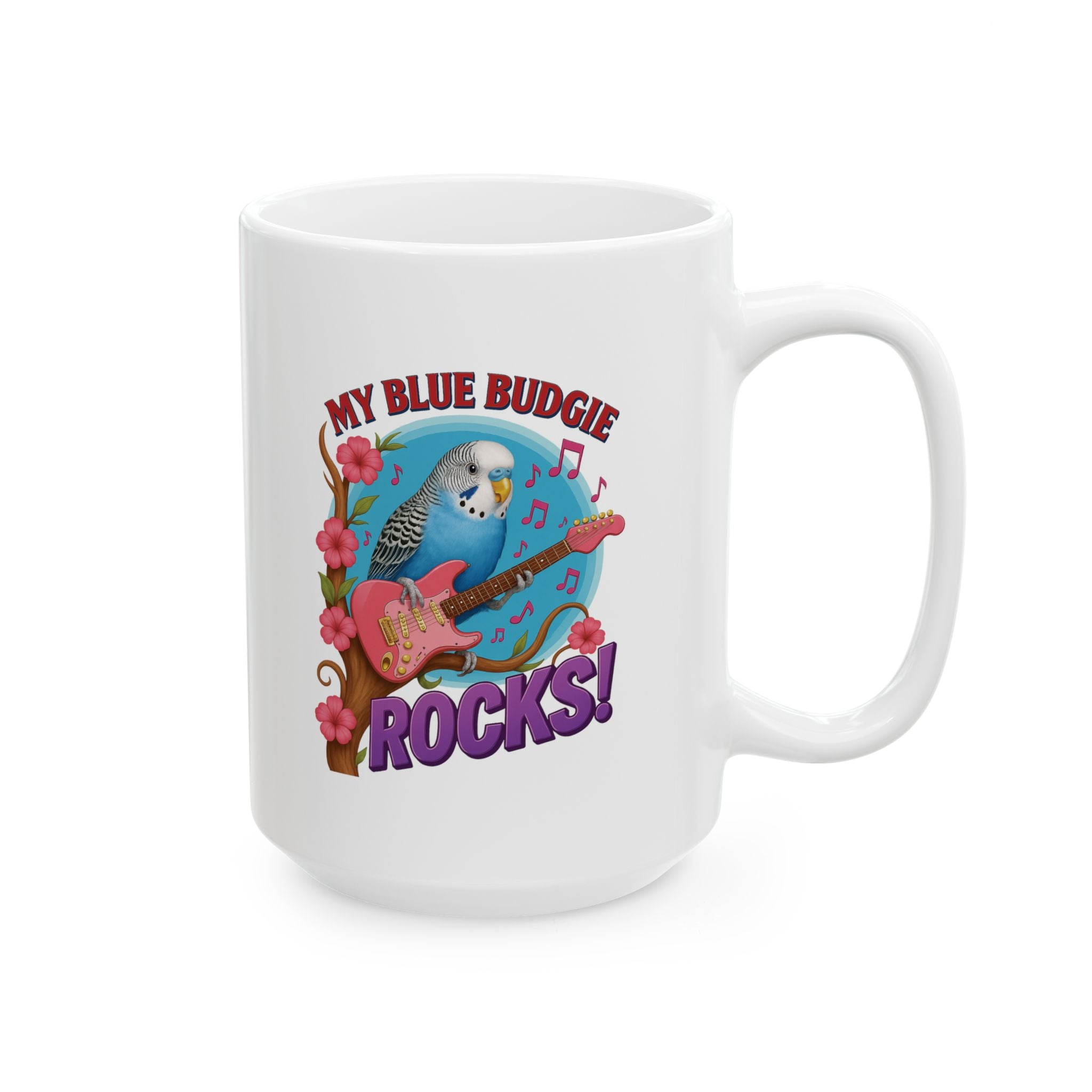 My Blue Budgie Rocks Music Mug