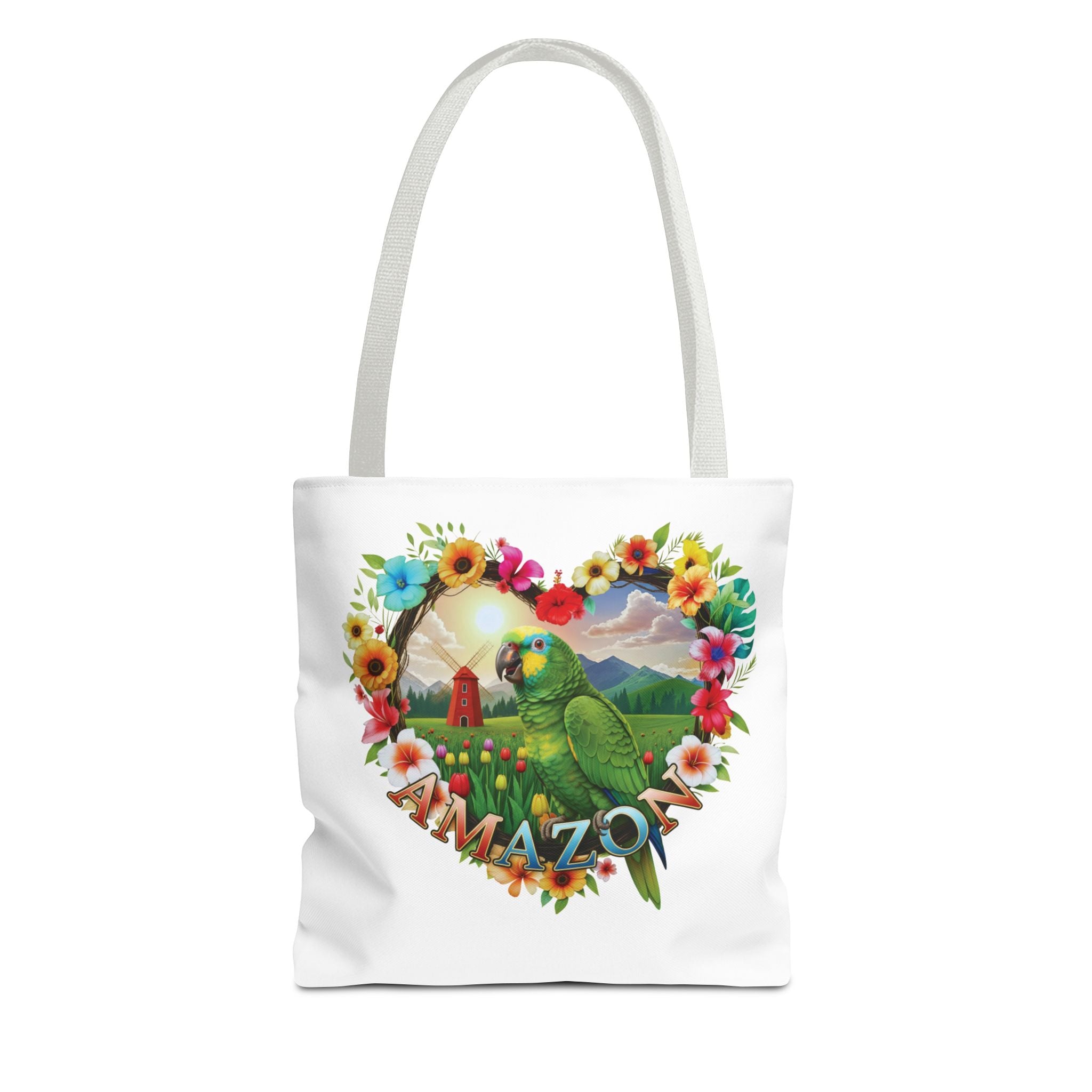 Floral Amazon Parrot Tote Bag