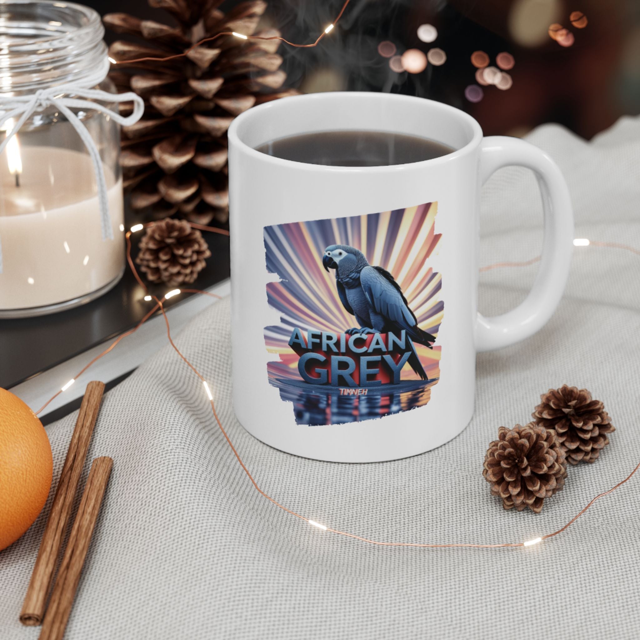 Rainbow African Grey Timneh Mug