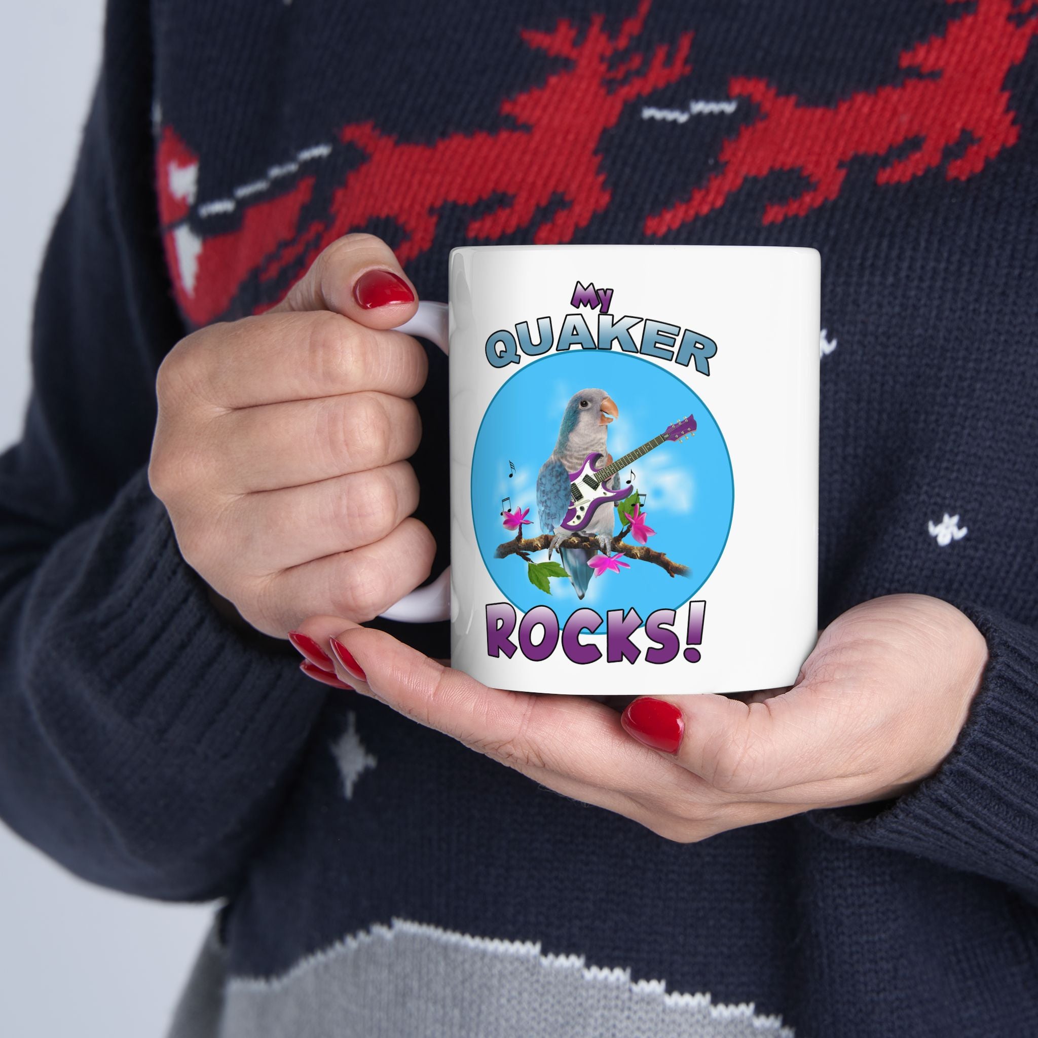My Blue Quaker Rocks Guitar Mug