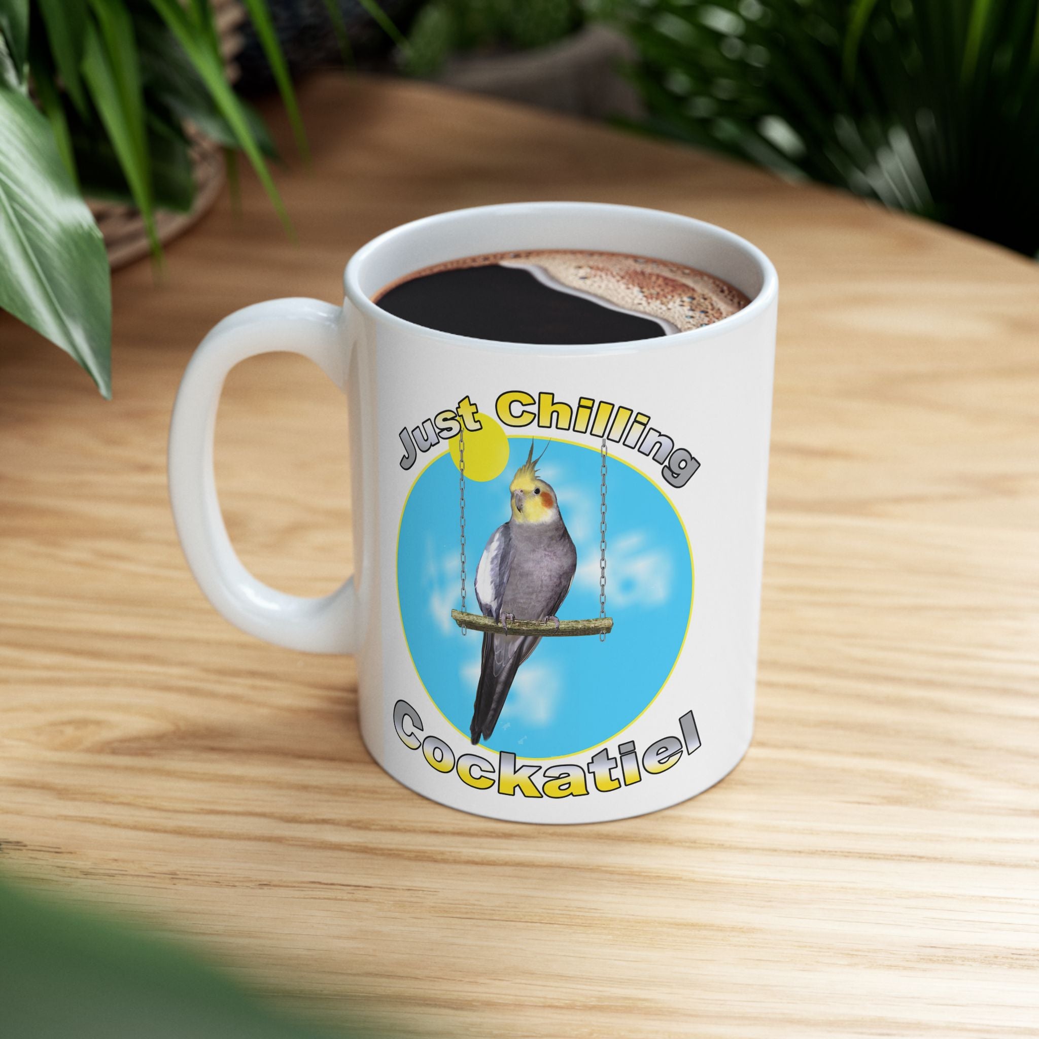 Just Chilling Swing Cockatiel Mug