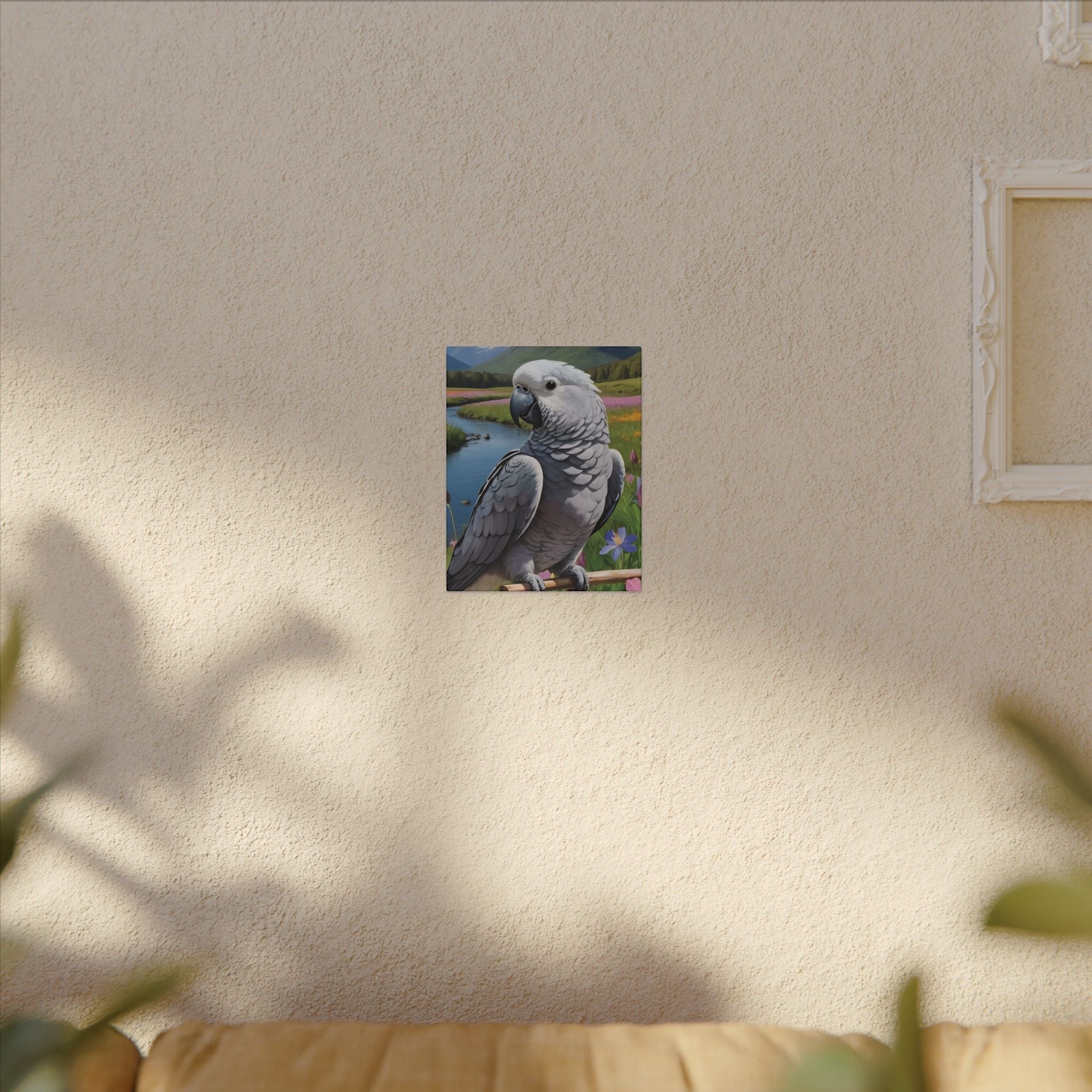 African Grey Congo Canvas Art Wall Hanging