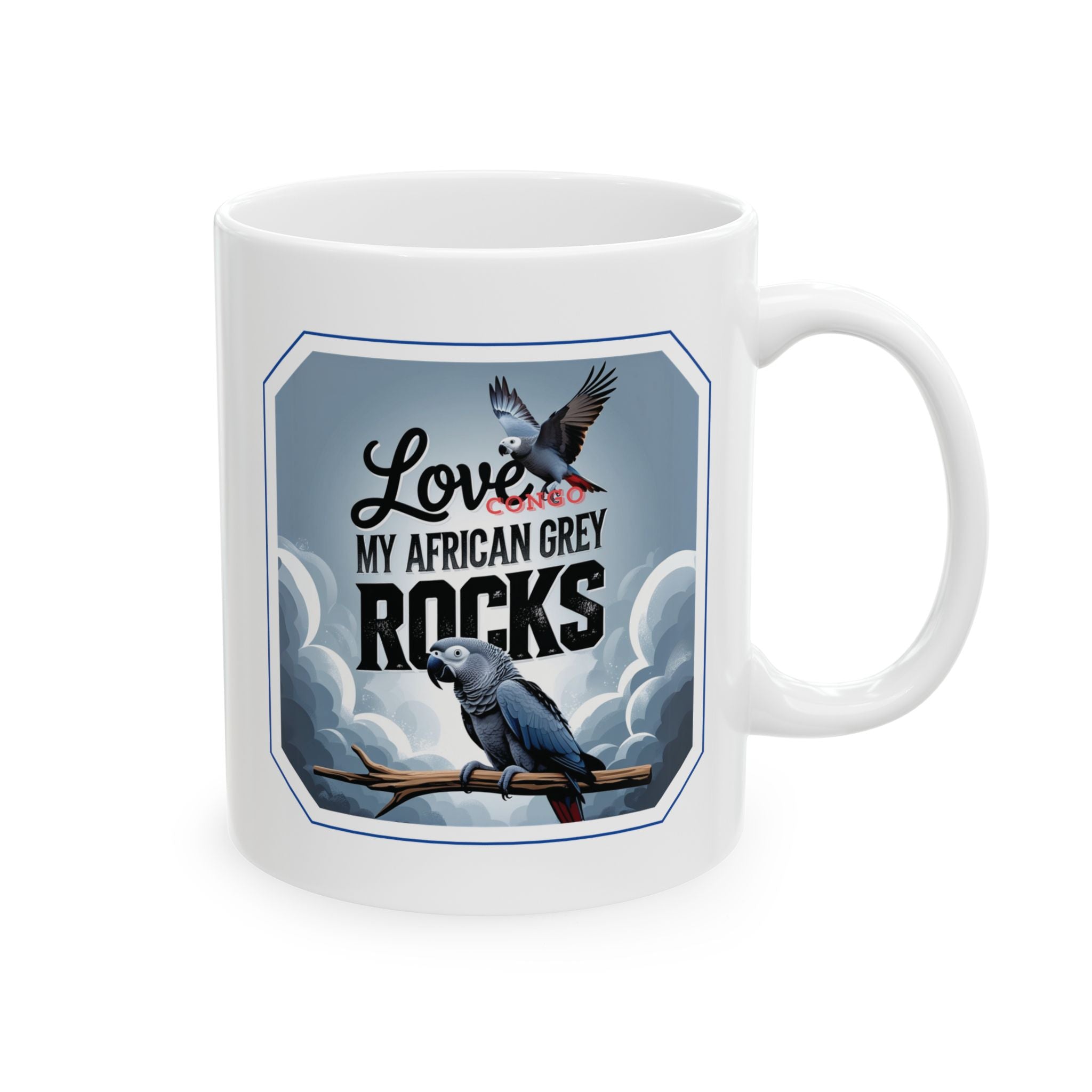 African Grey Ceramic Mug