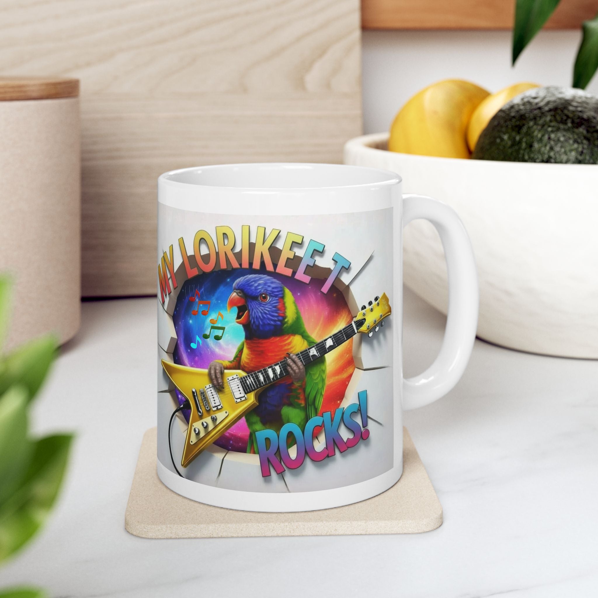 My Lorikeet Rocks Guitar Mug