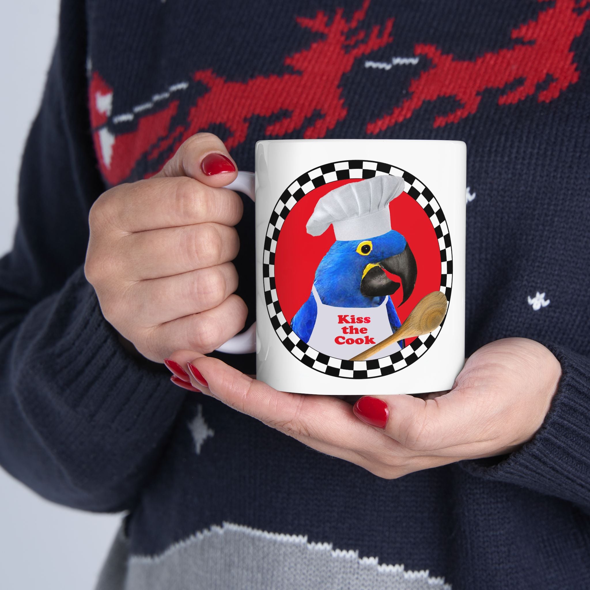 Kiss The Cook Spoon Hyacinth Mug