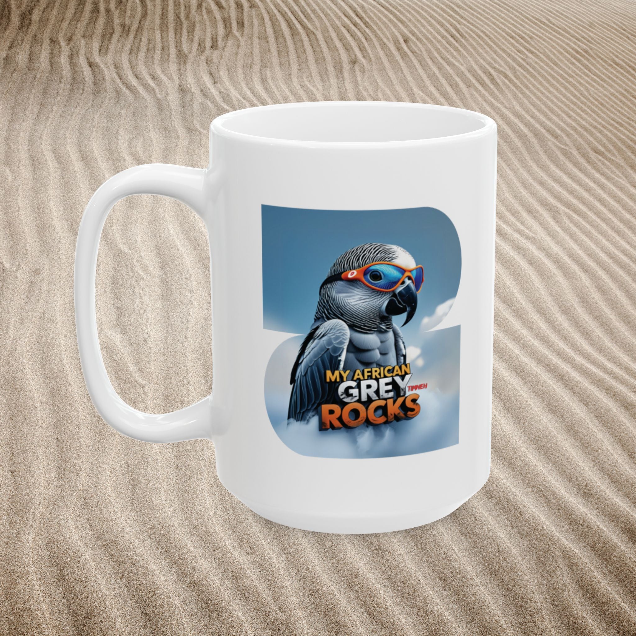 African Grey Timneh Rocks Mug