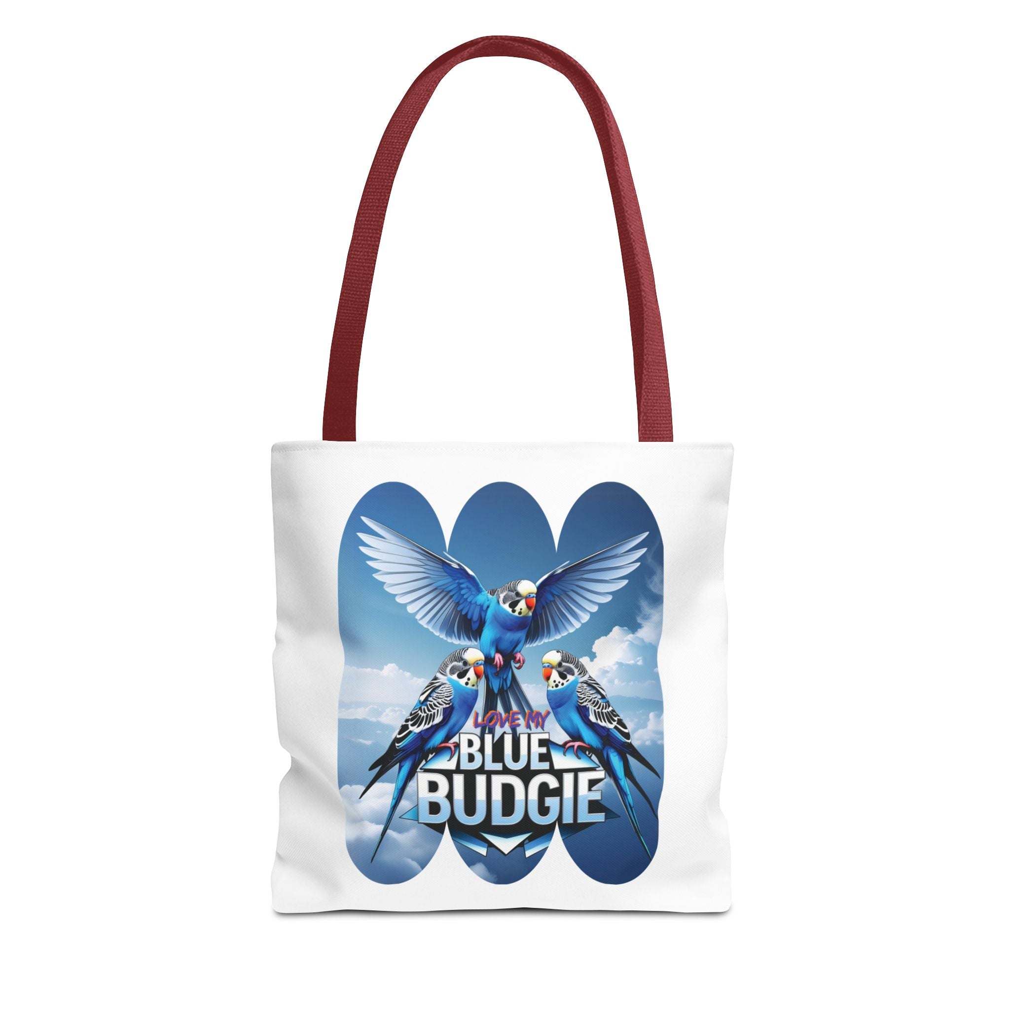 Love My Blue Budgie Flying Tote Bag