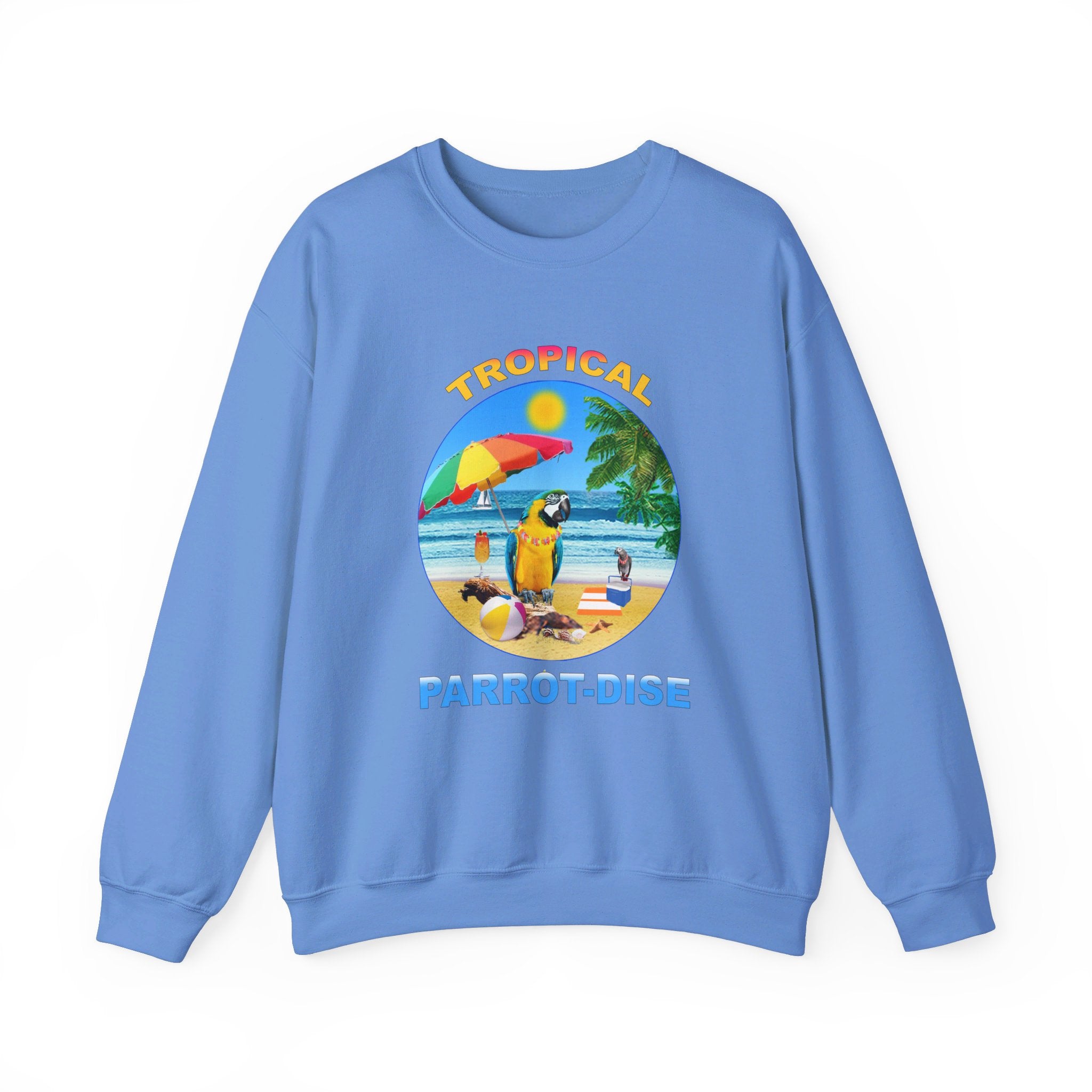 Tropical Parrot-Dise Blue And Gold Sweatshirt