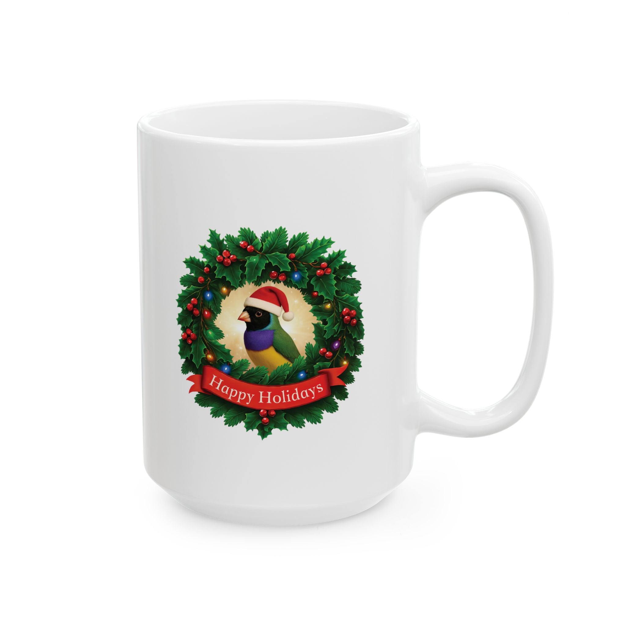 Happy Holidays Finch Mug
