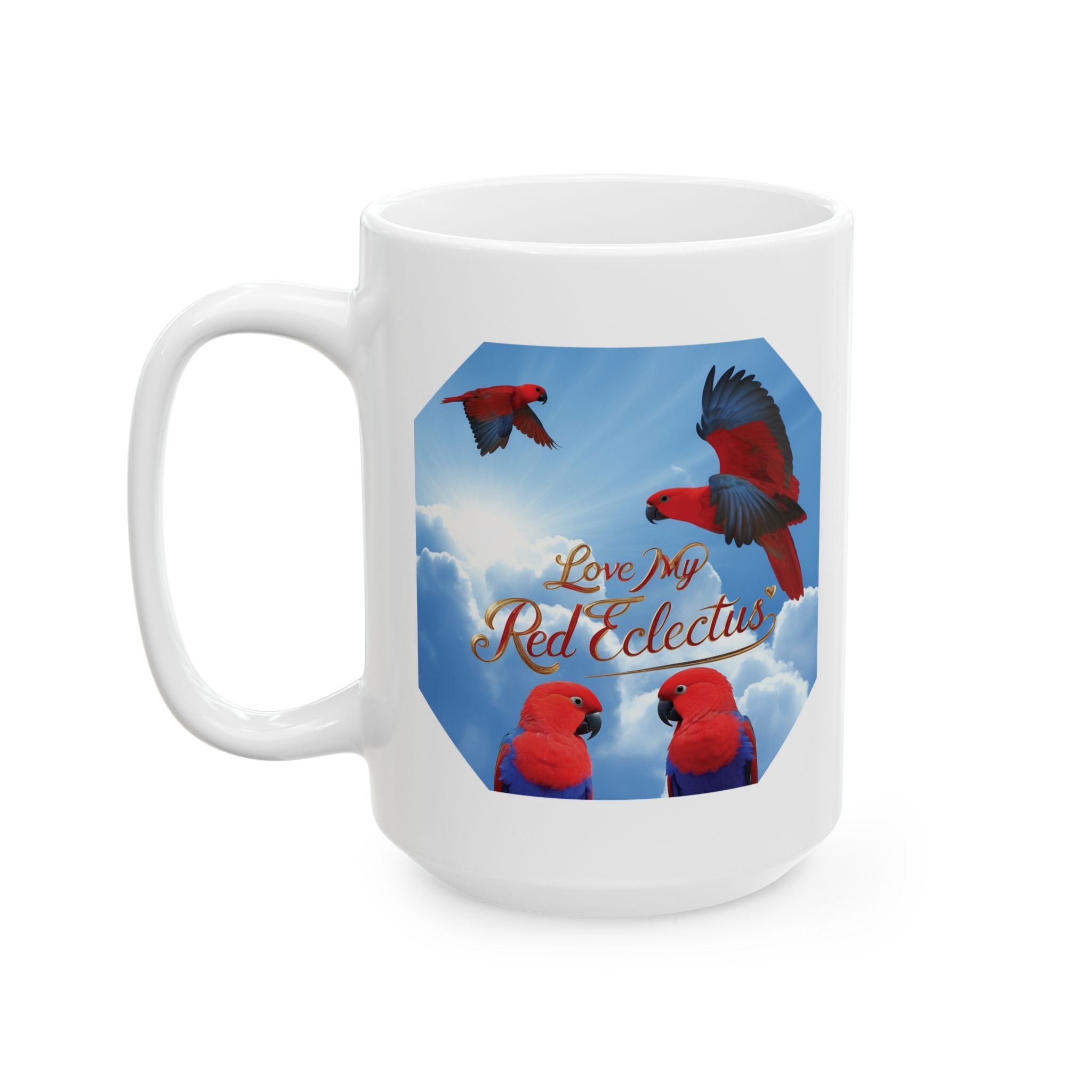 Love My Red Eclectus Flying Mug
