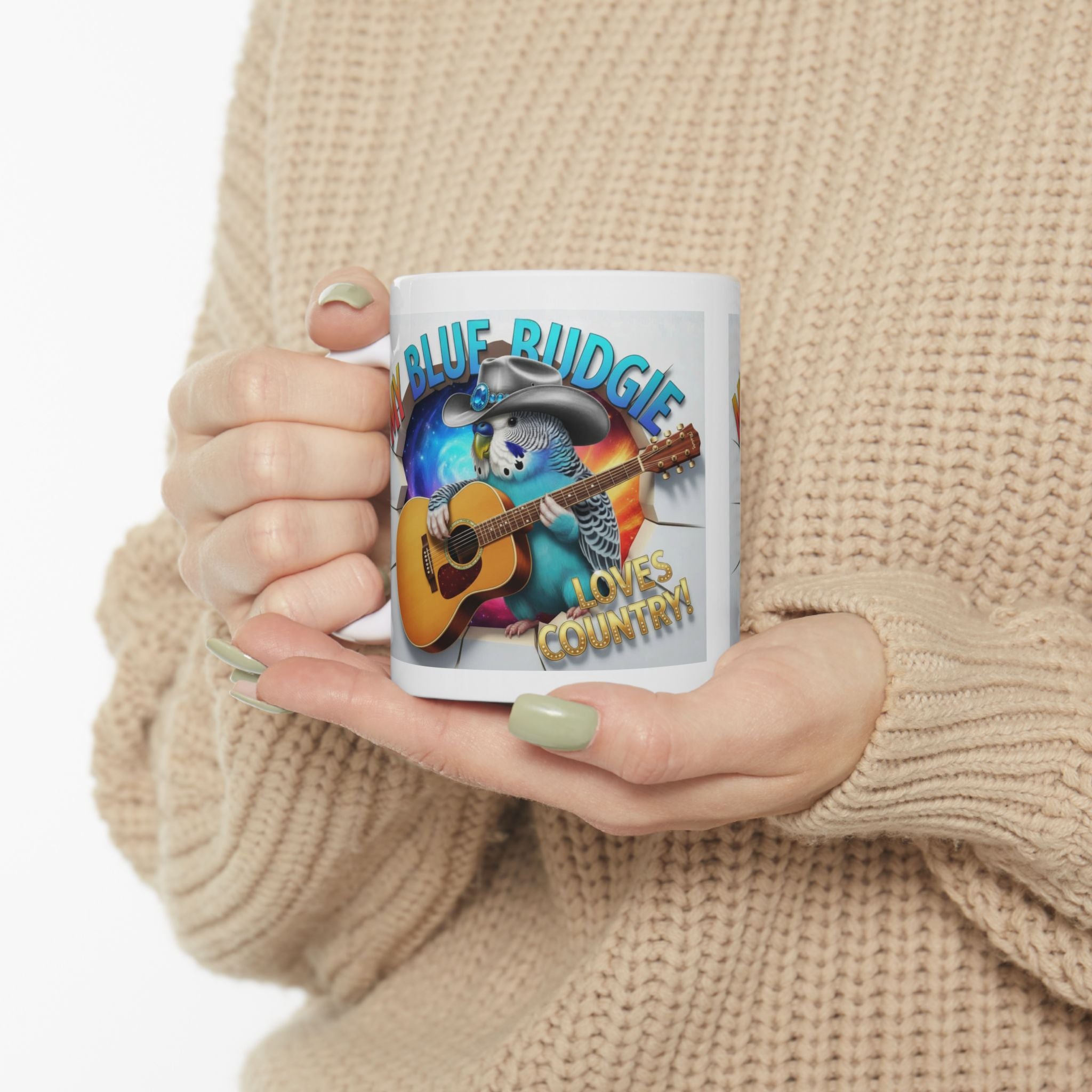 My Blue Budgie Loves Country Mug