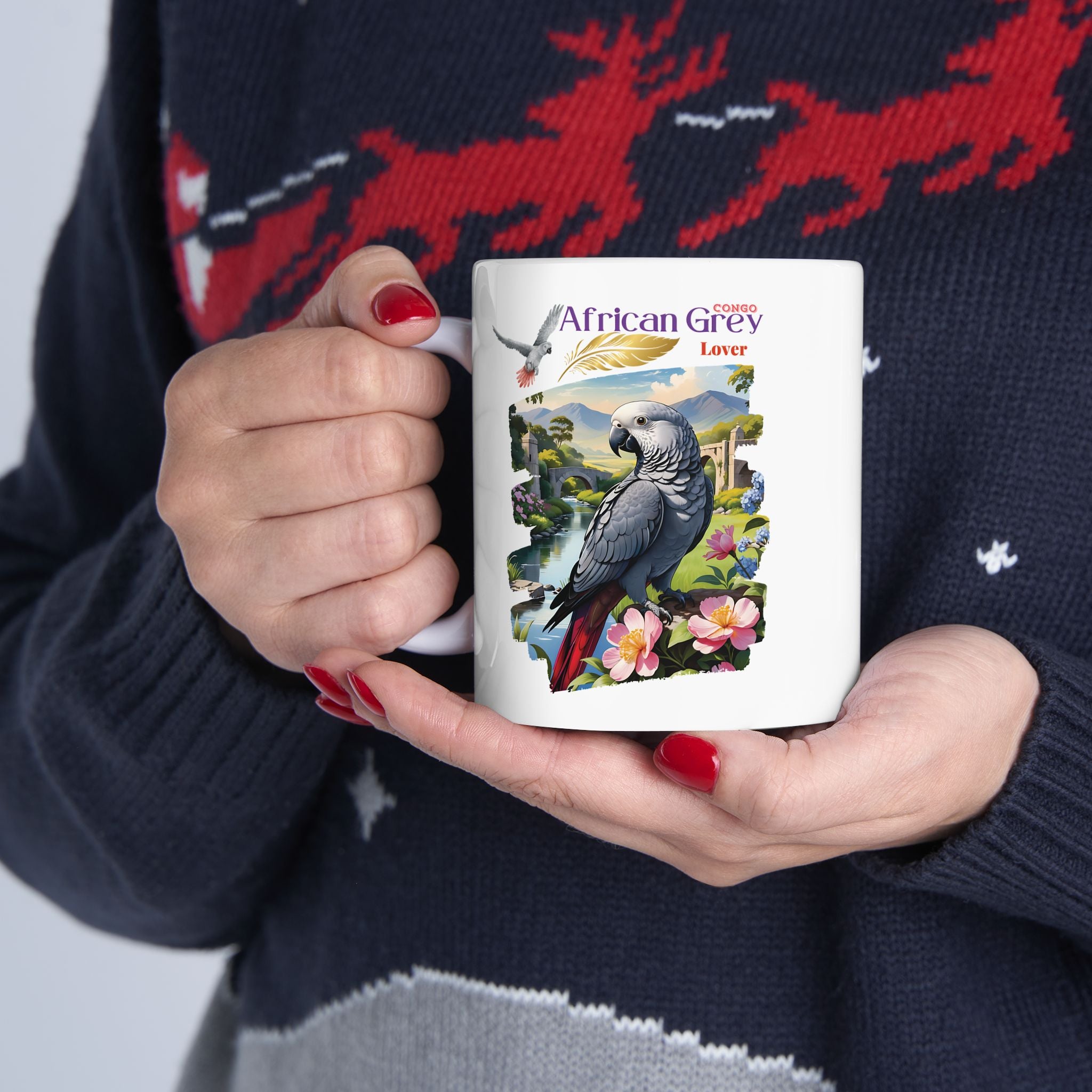 African Grey Congo Ceramic Mug