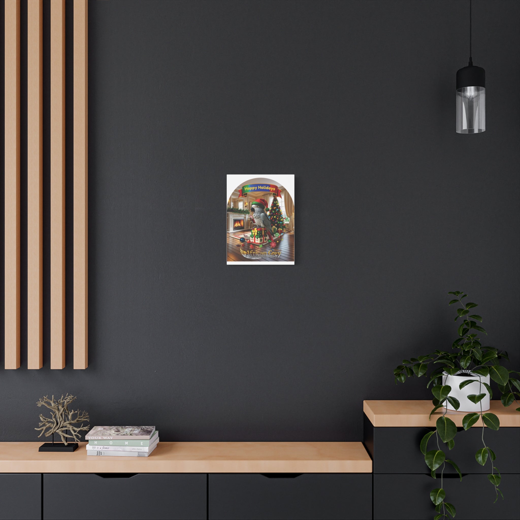 Happy Holidays Africa Grey Congo Wall-Hanging