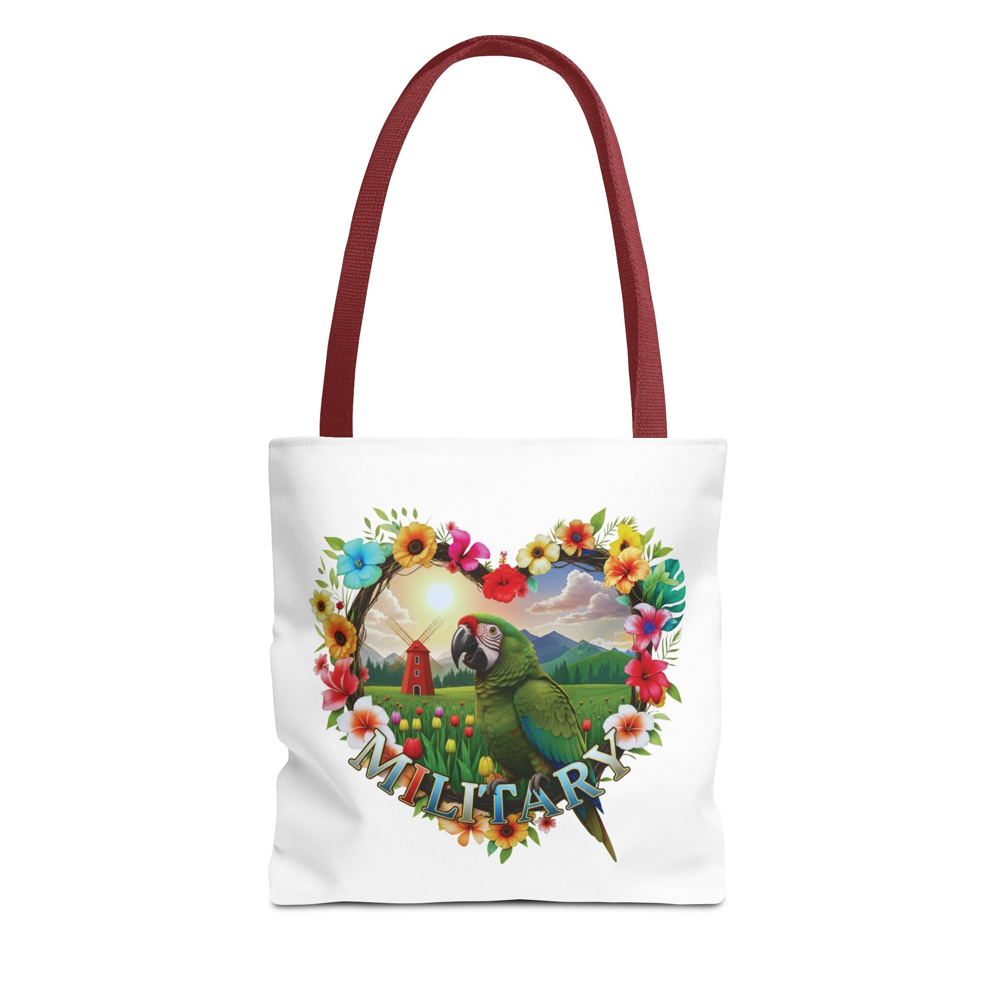 Military Parrot Floral Tote Bag