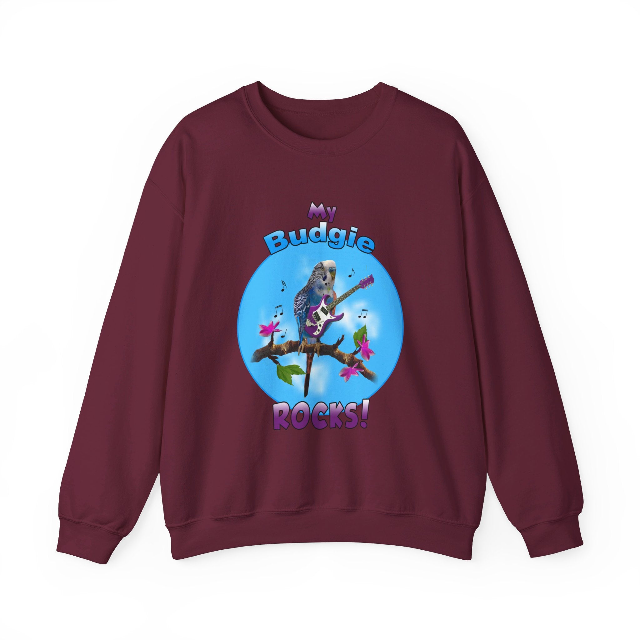 My Blue Budgie Rocks Guitar Sweatshirt