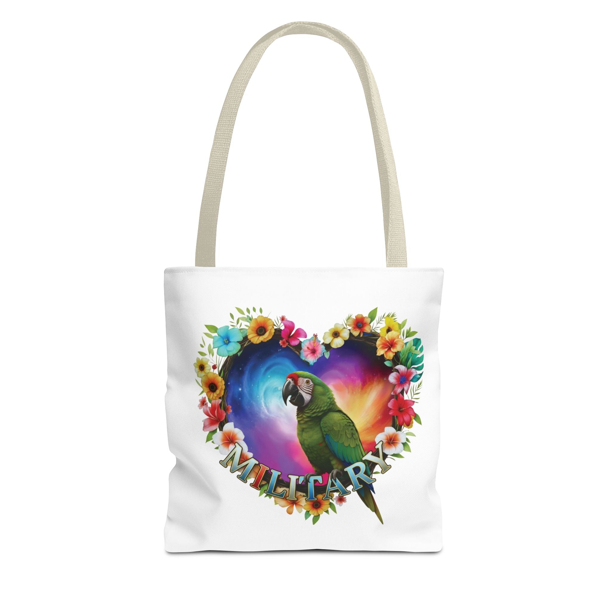 Military Floral Parrot Tote Bag