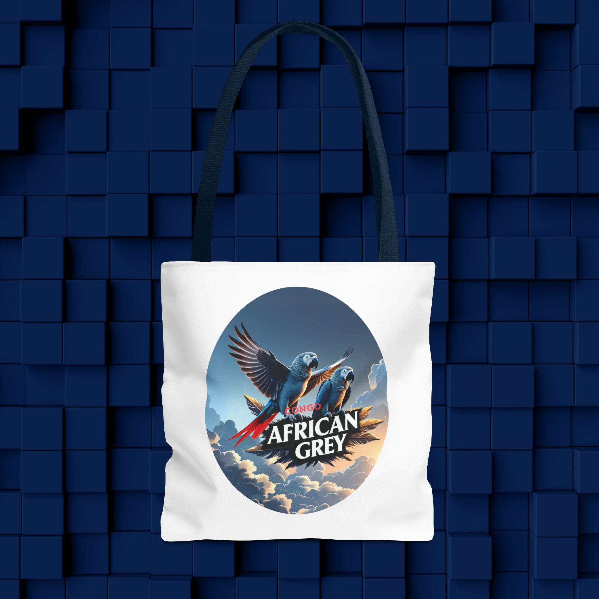 Tote Bag With African Grey Parrots Design
