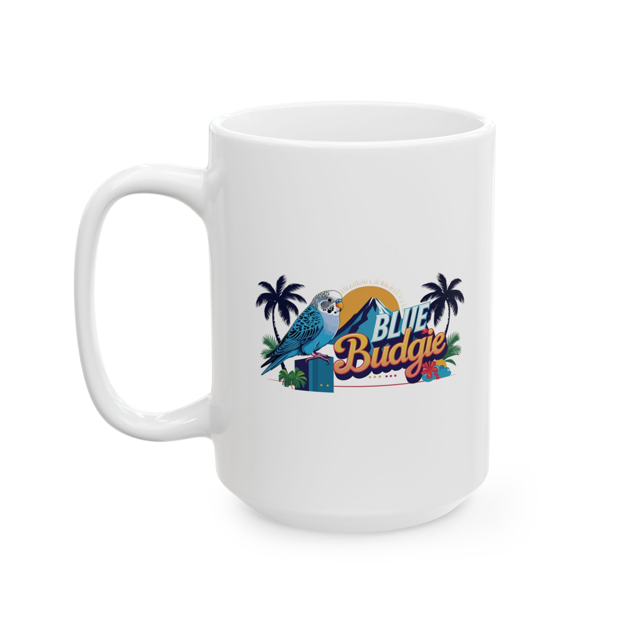 Blue Budgie Sunset Mountain Mug