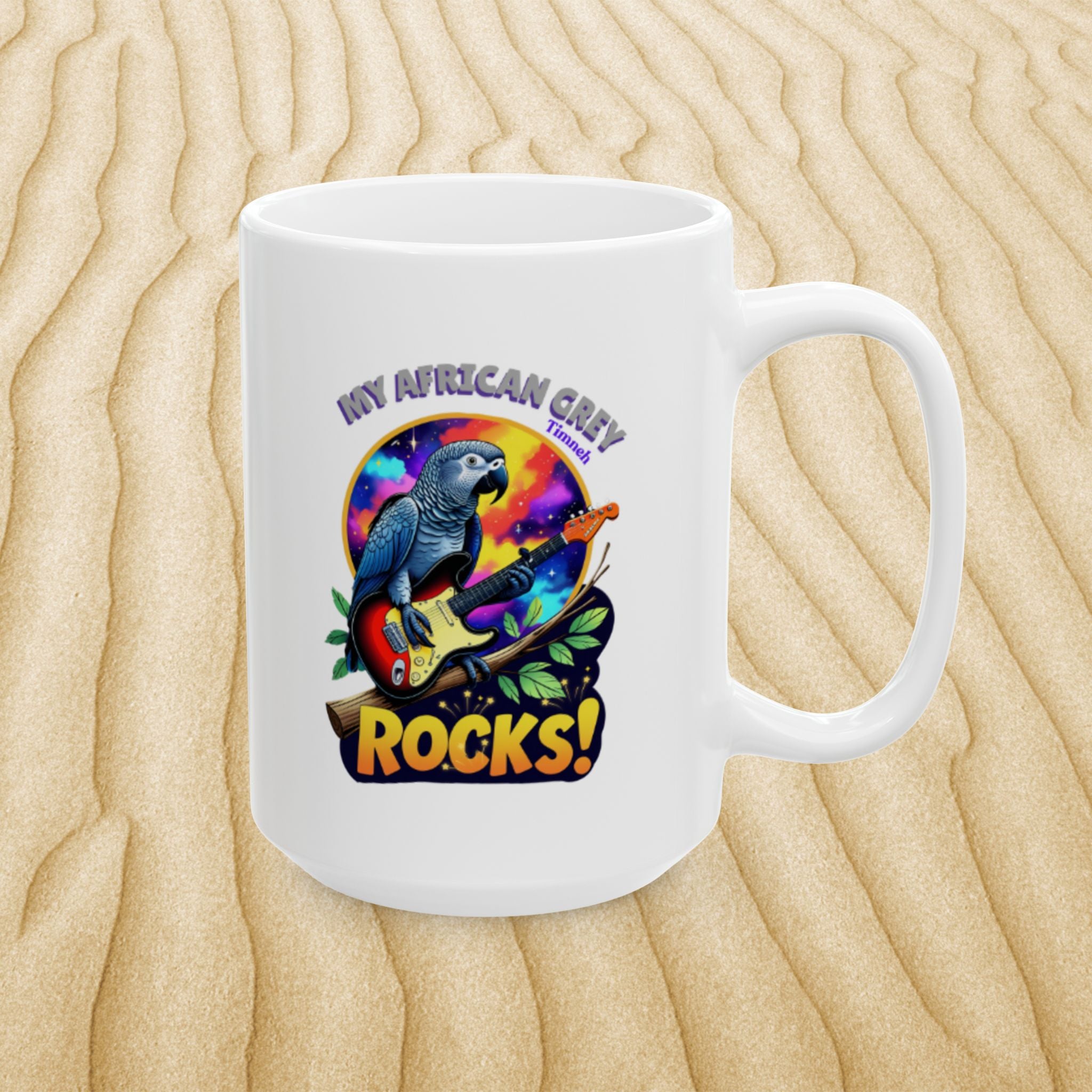 African Grey Timneh Rocks Mug