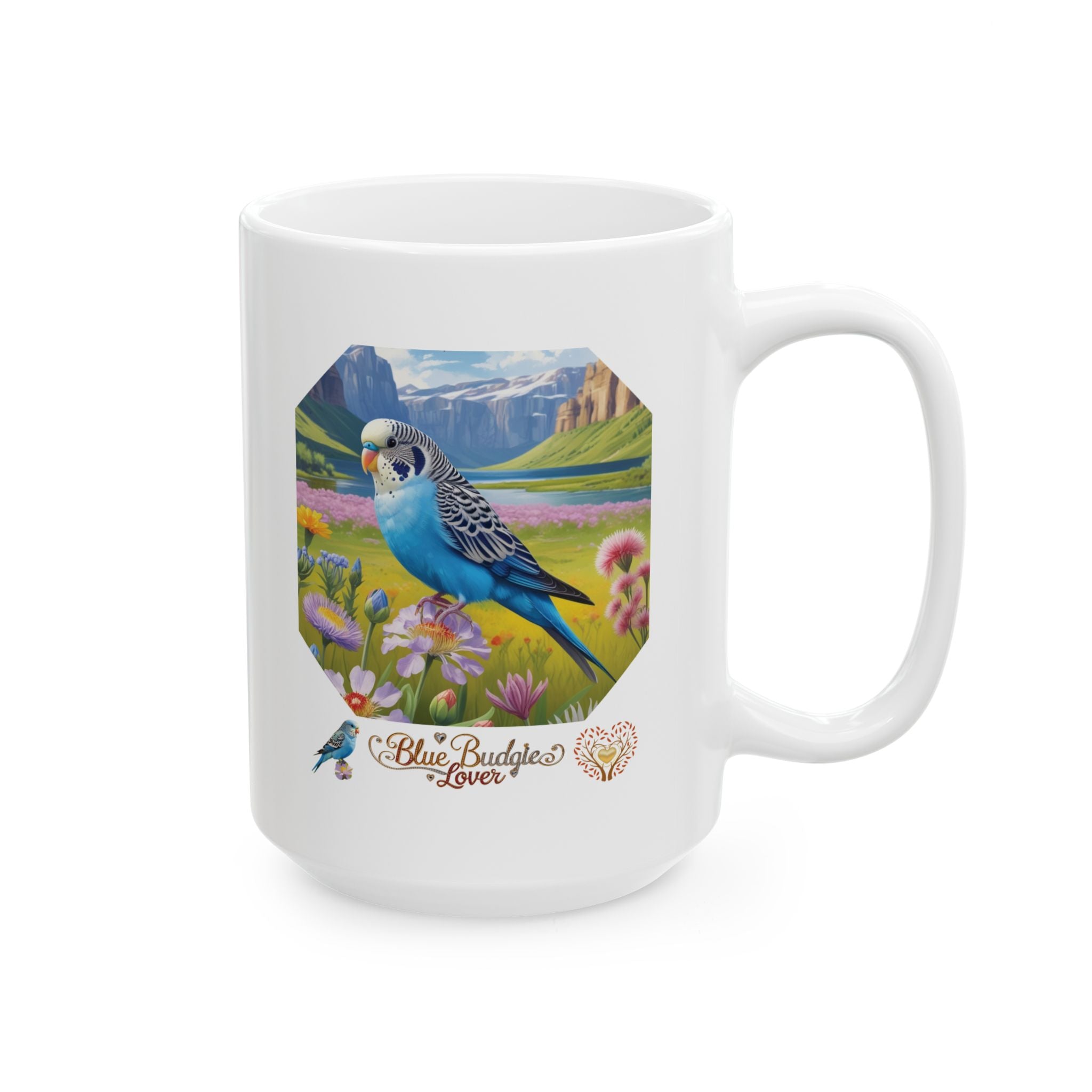 Blue Budgie Lover Nature Scenic Mug
