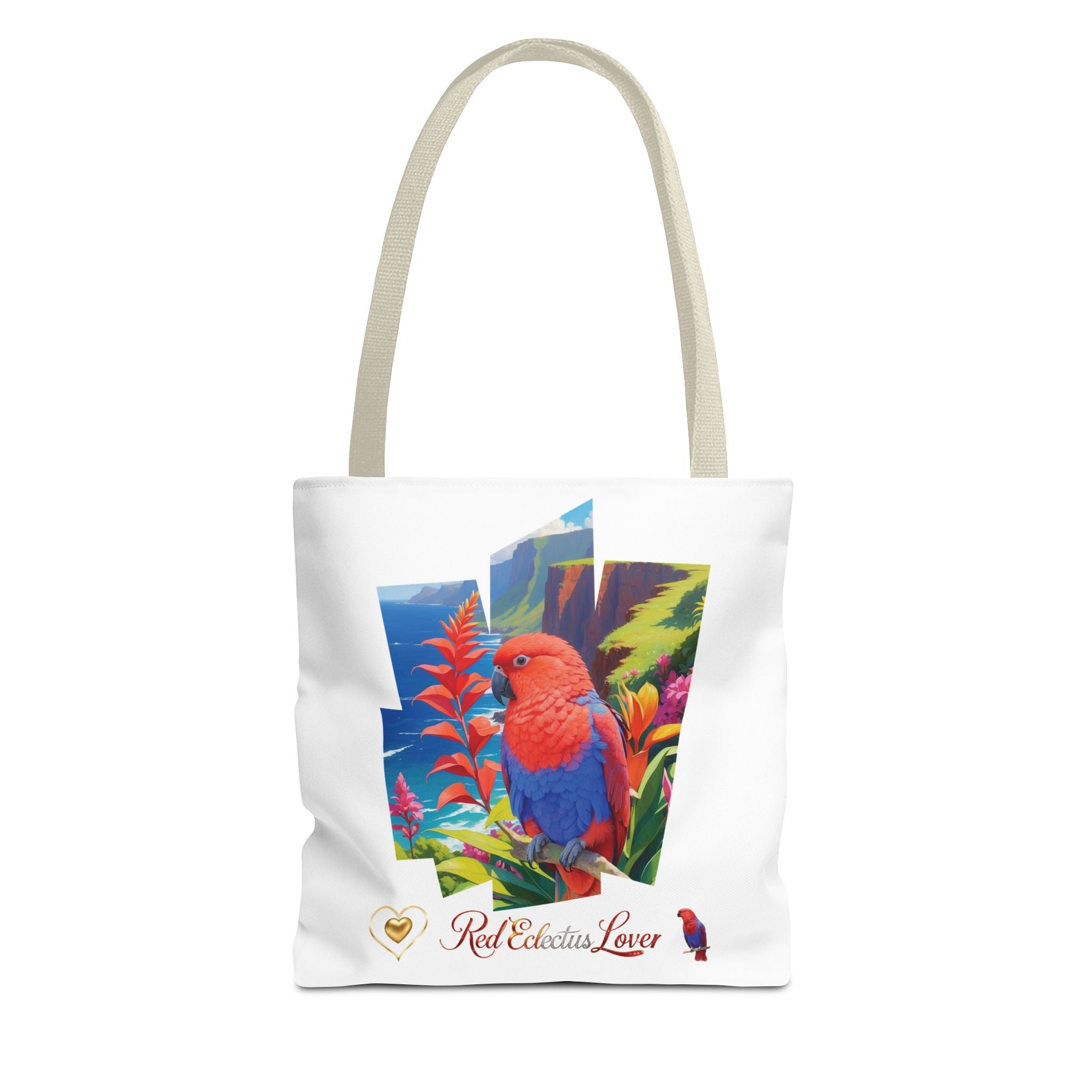 Red Eclectus Tote Bag
