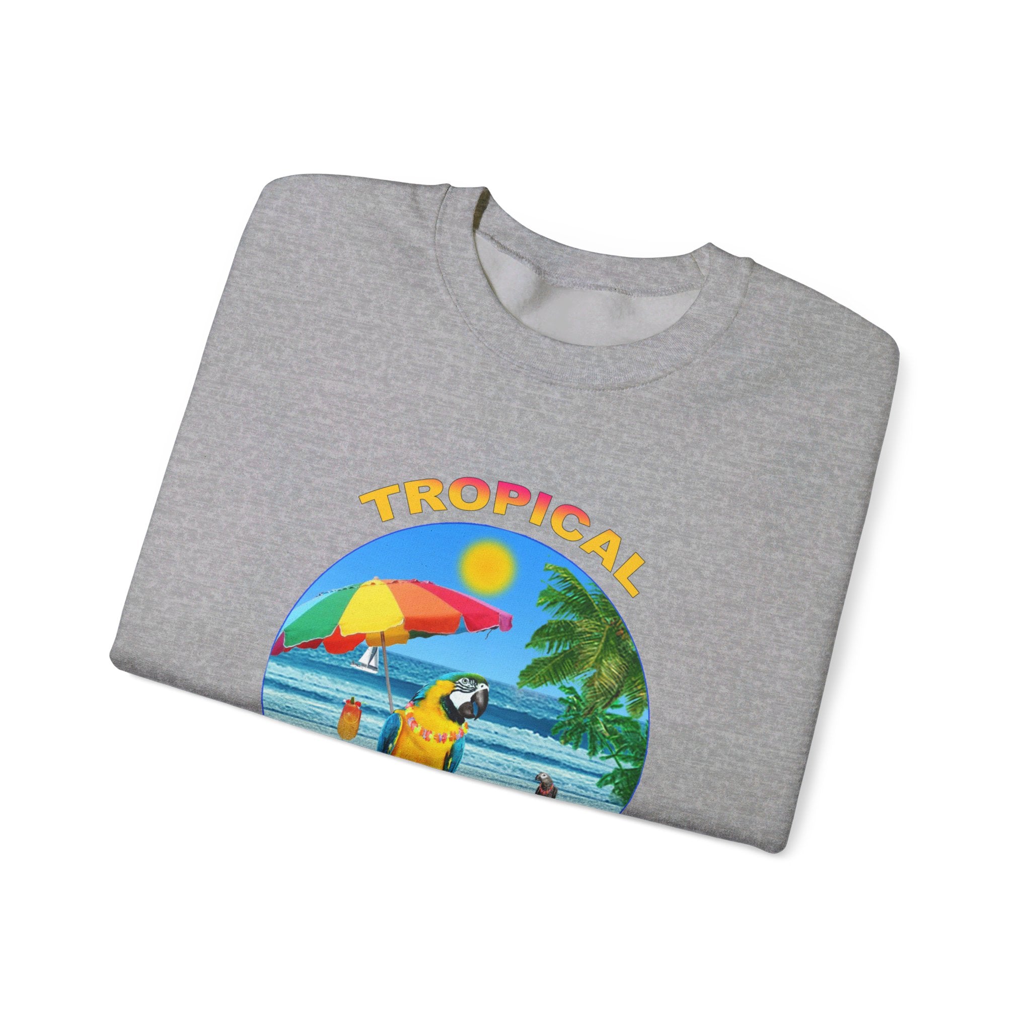 Tropical Parrot-Dise Blue And Gold Sweatshirt