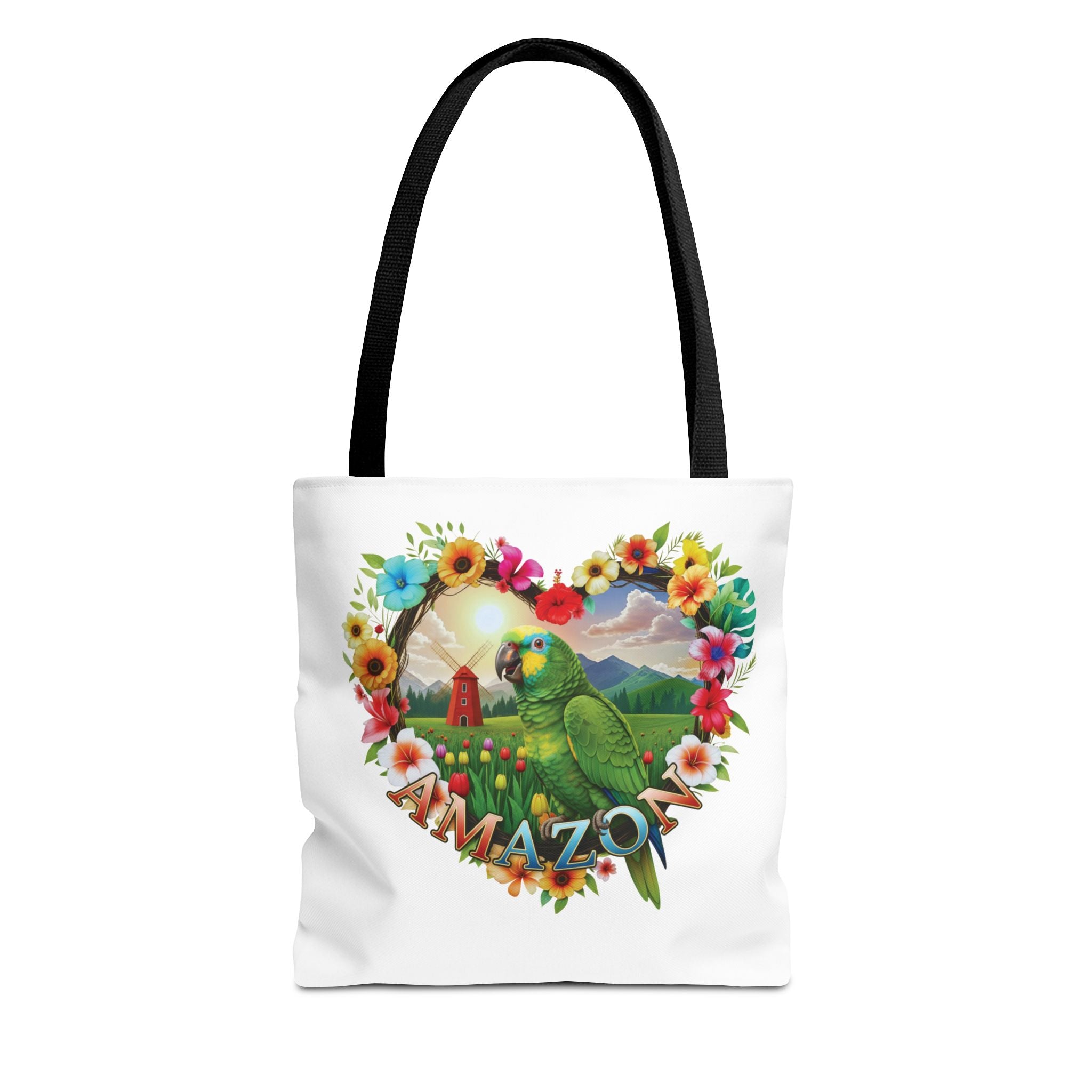 Floral Amazon Parrot Tote Bag