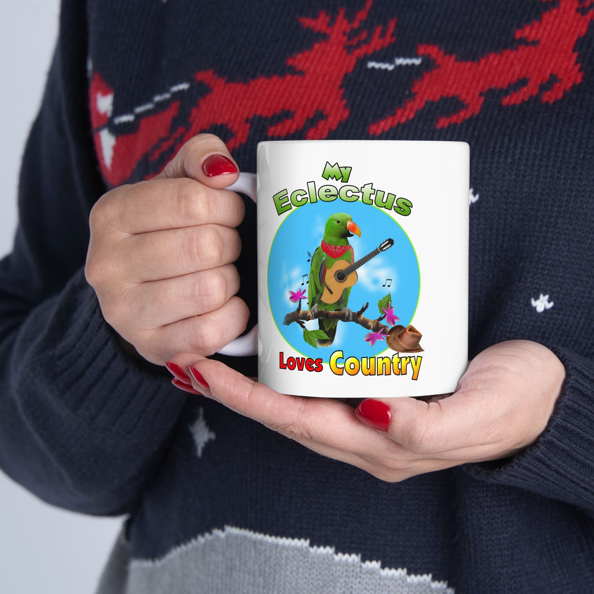 My Green Eclectus Loves Country Mug