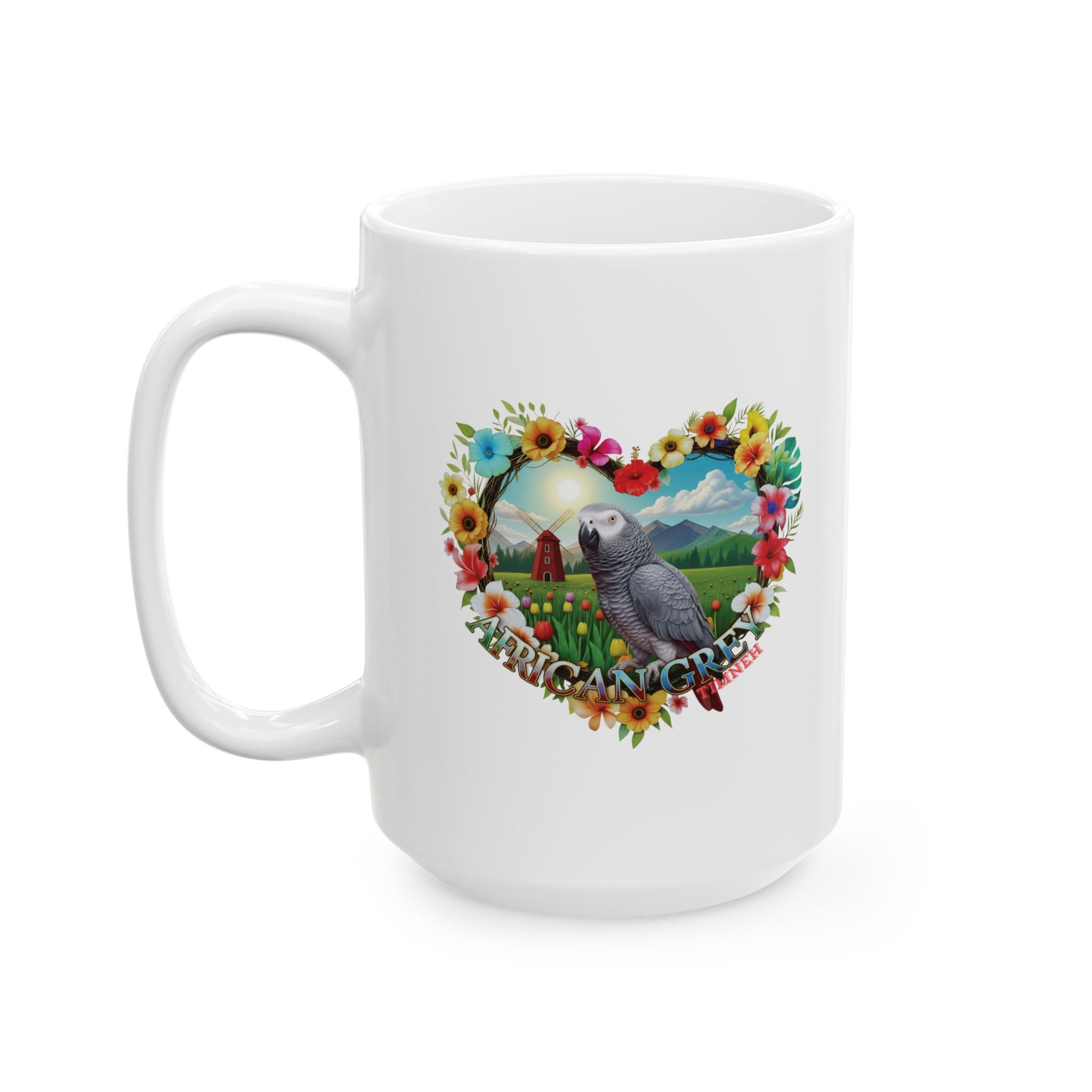 African Grey Timneh Heart Mug