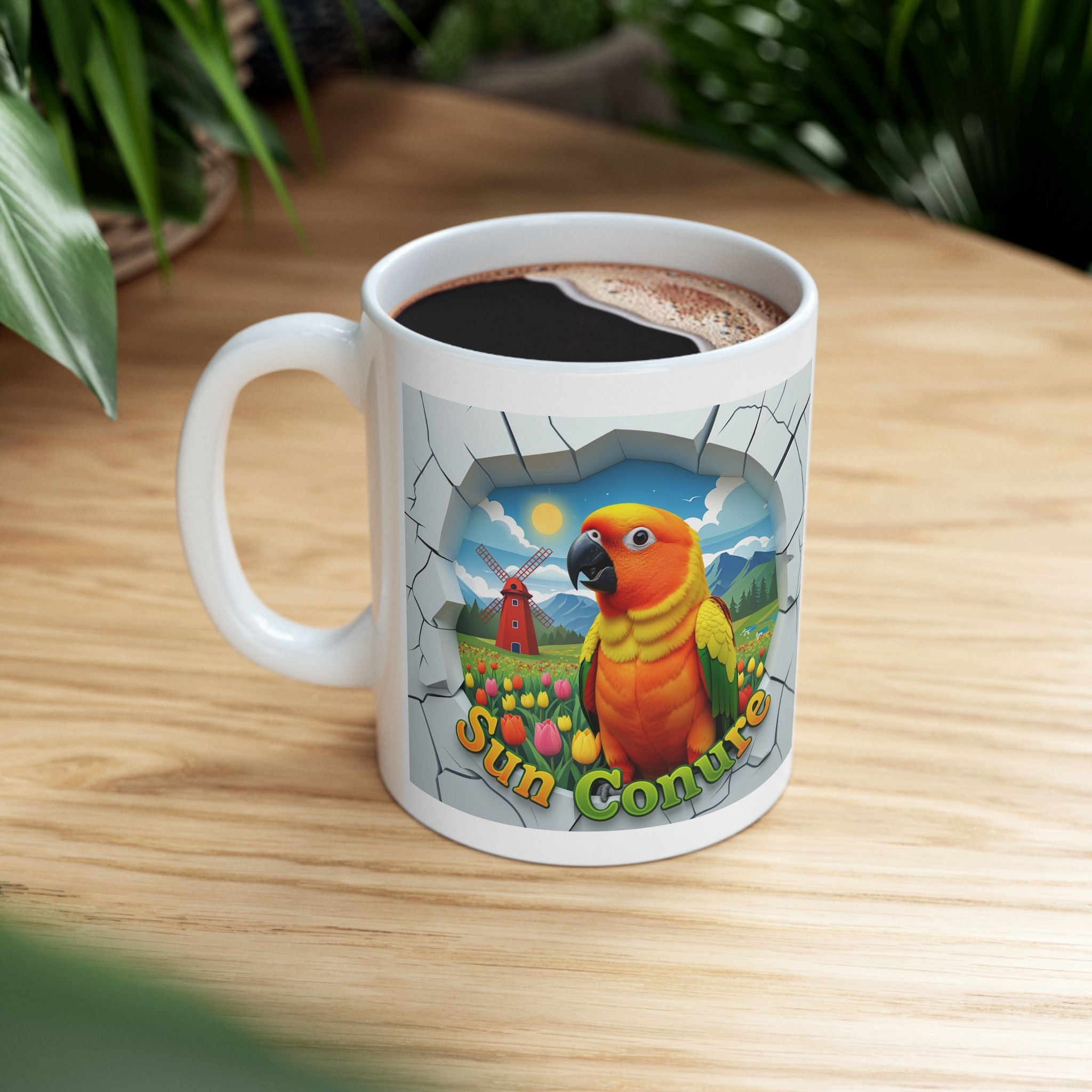 Sun Conure Meadow Scenic Mug