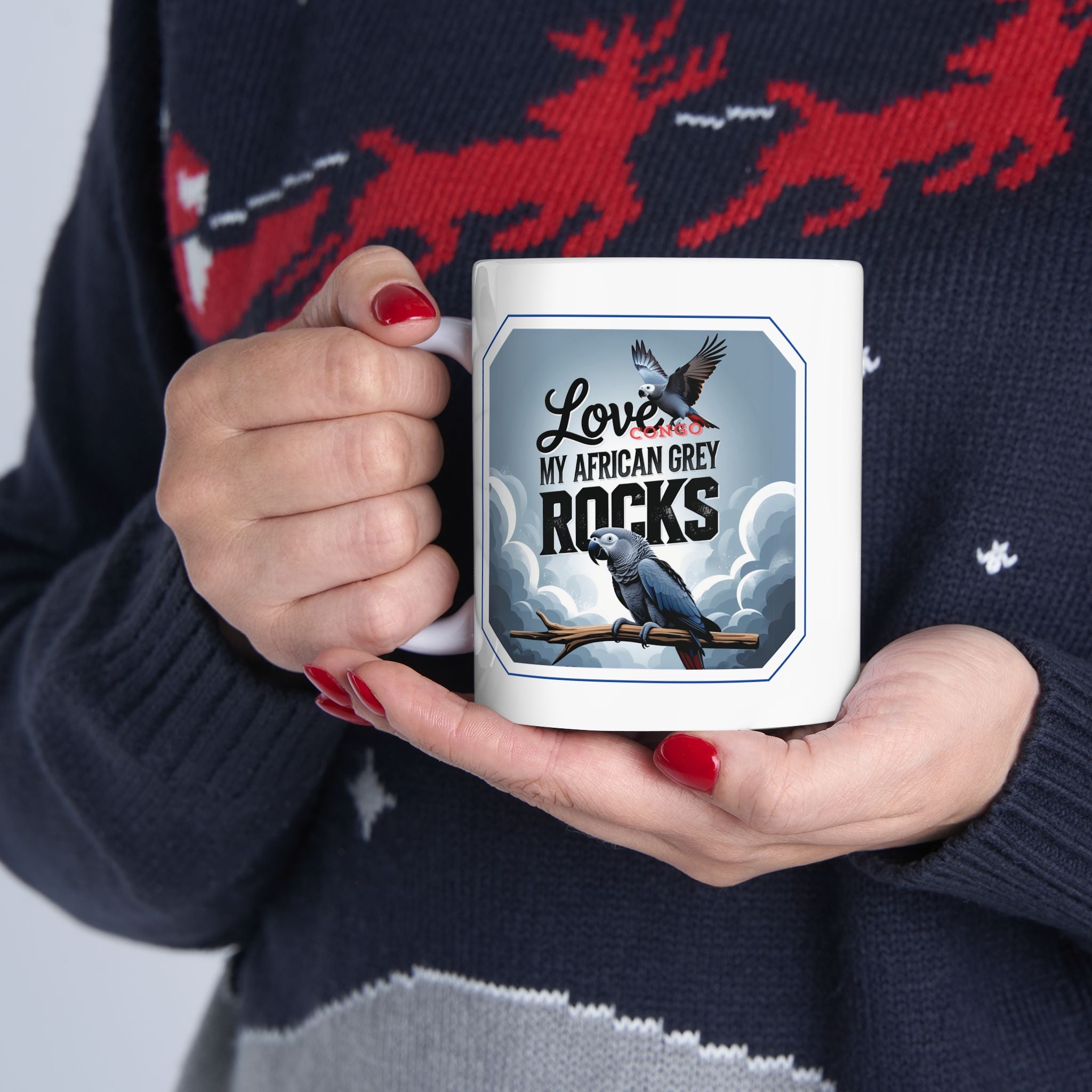 African Grey Ceramic Mug