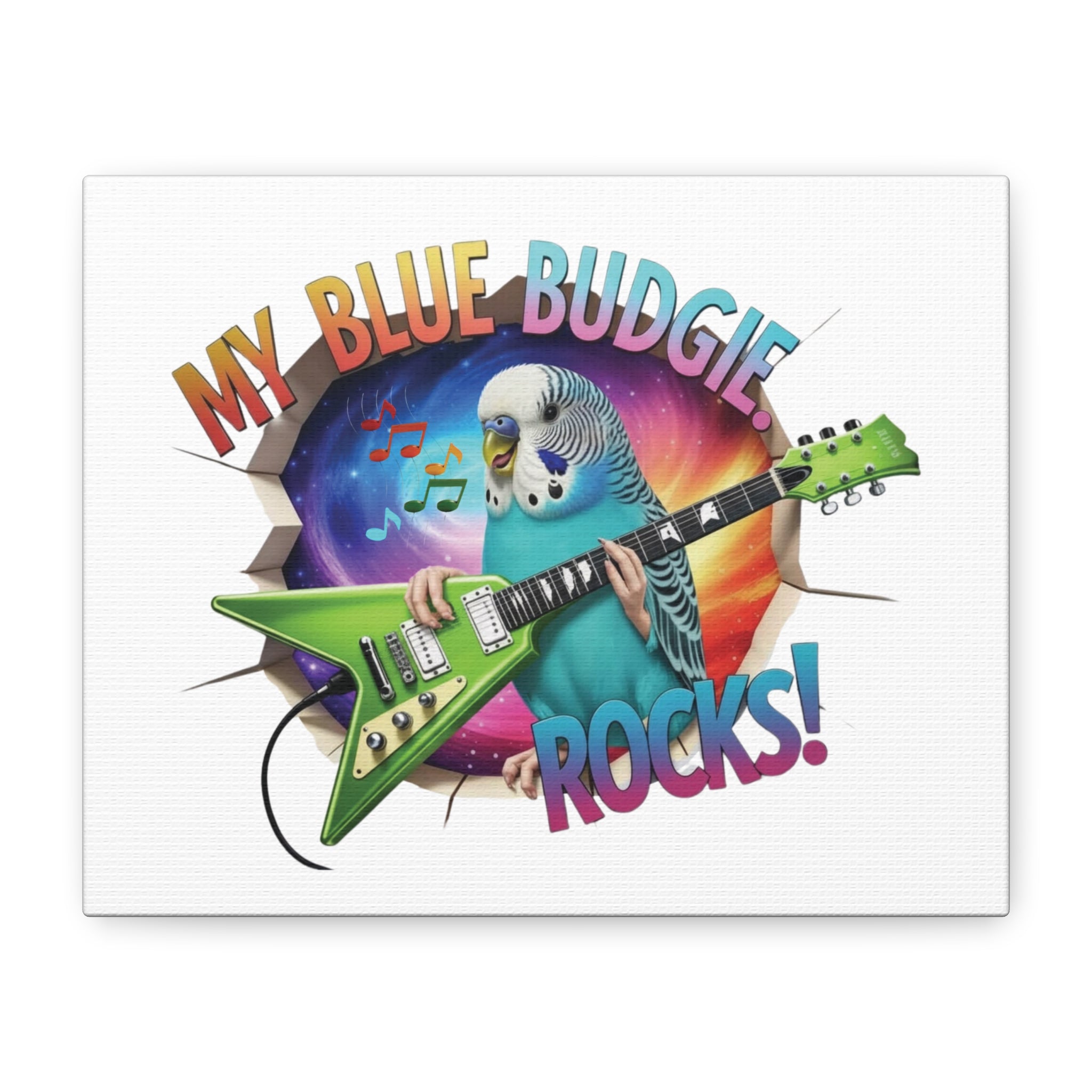 Blue Budgie Rocks Wall-Hanging