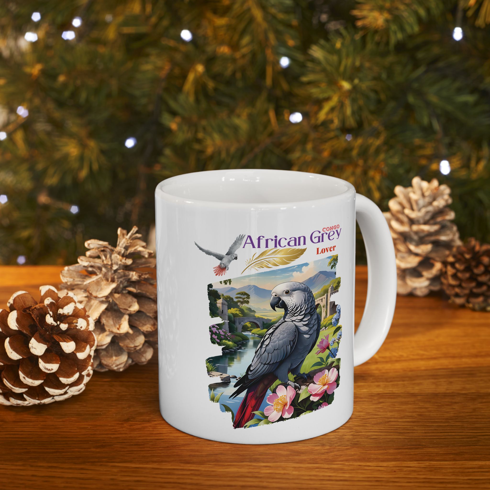 African Grey Congo Ceramic Mug